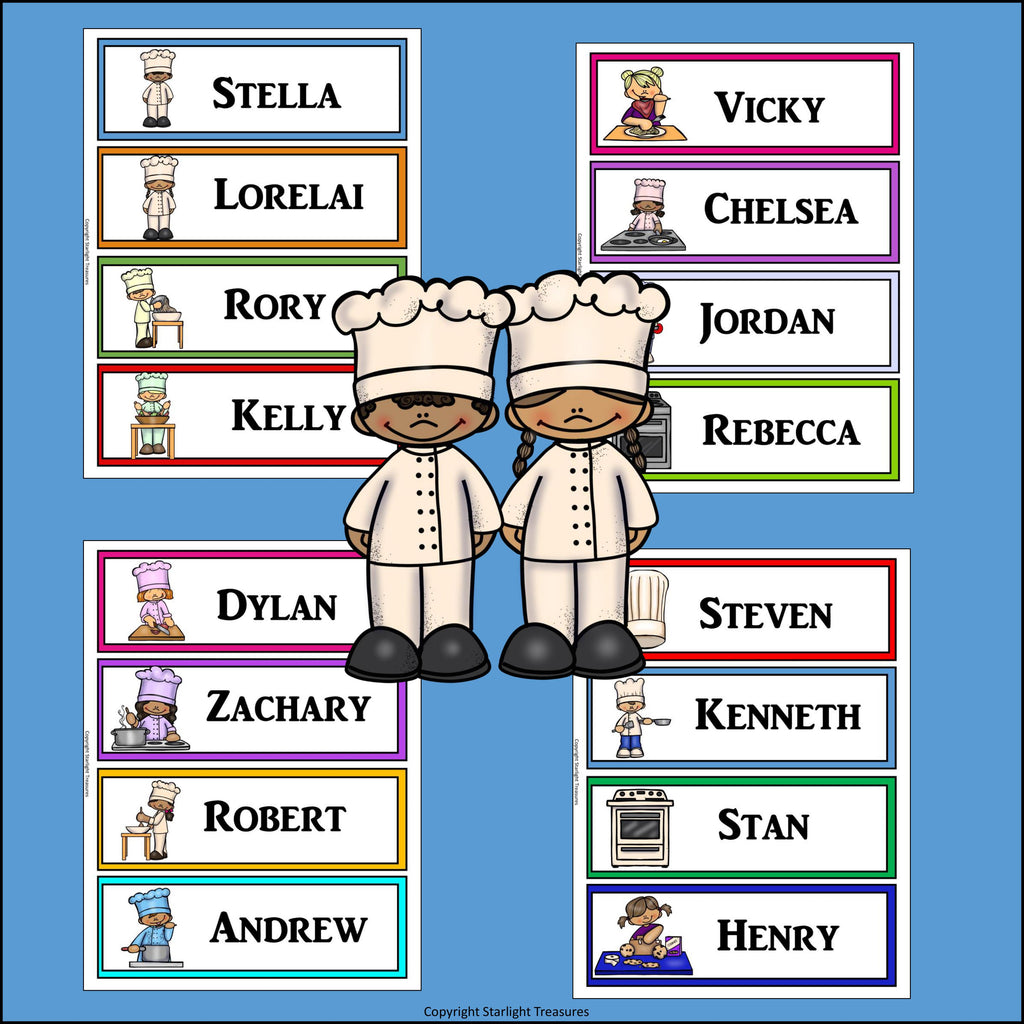 Cooking Name Tags - Editable