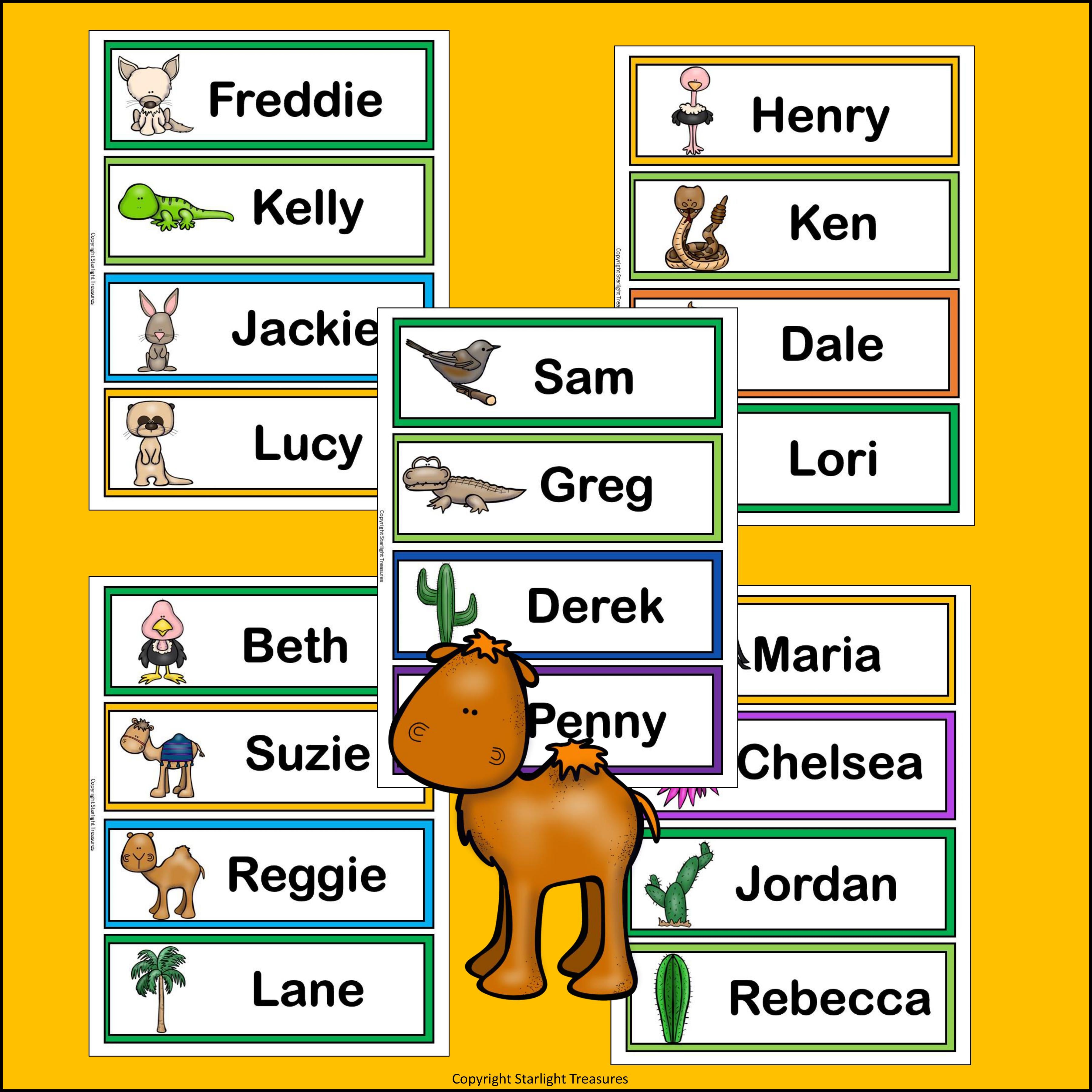 Desert Name Tags - Editable