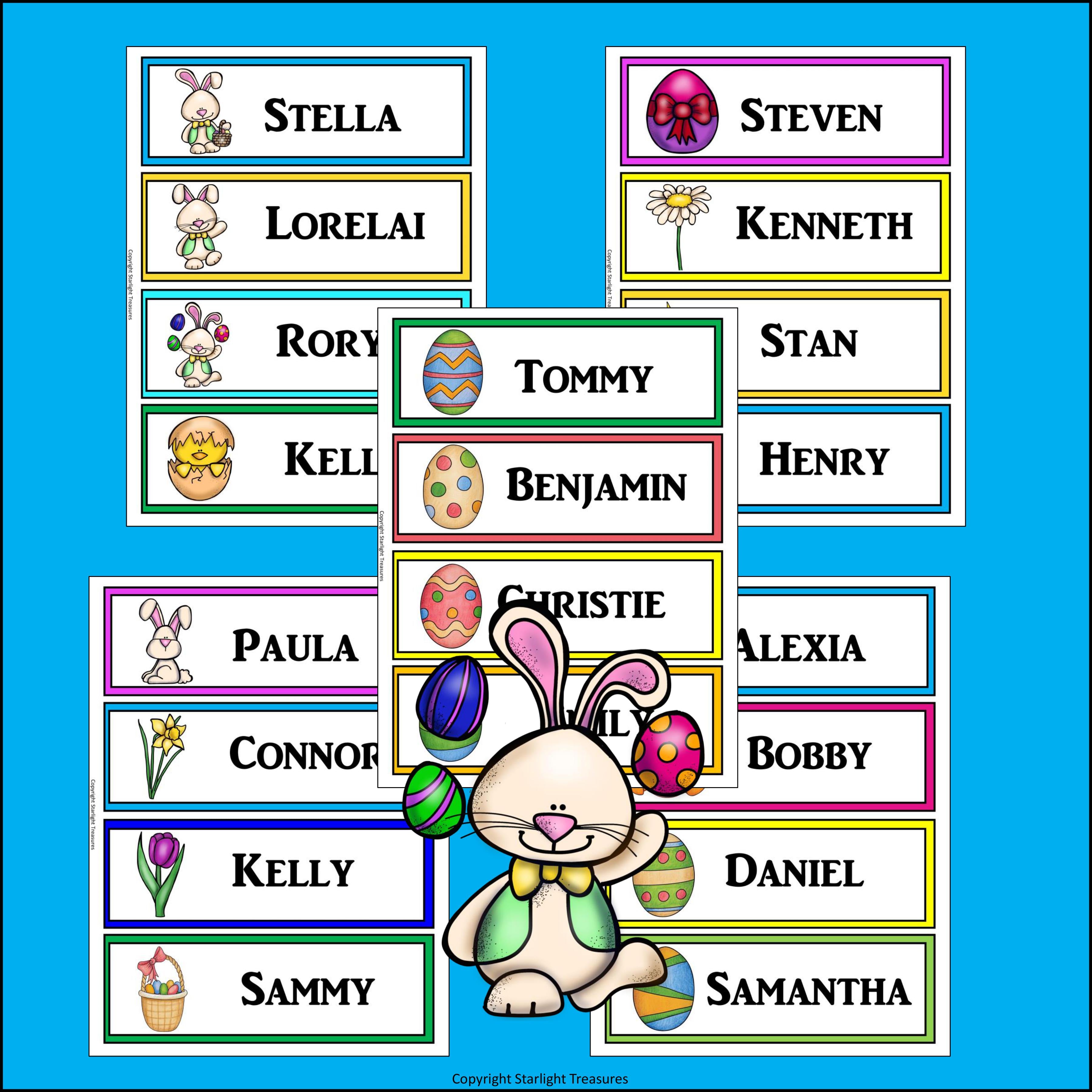 Easter Name Tags - Editable