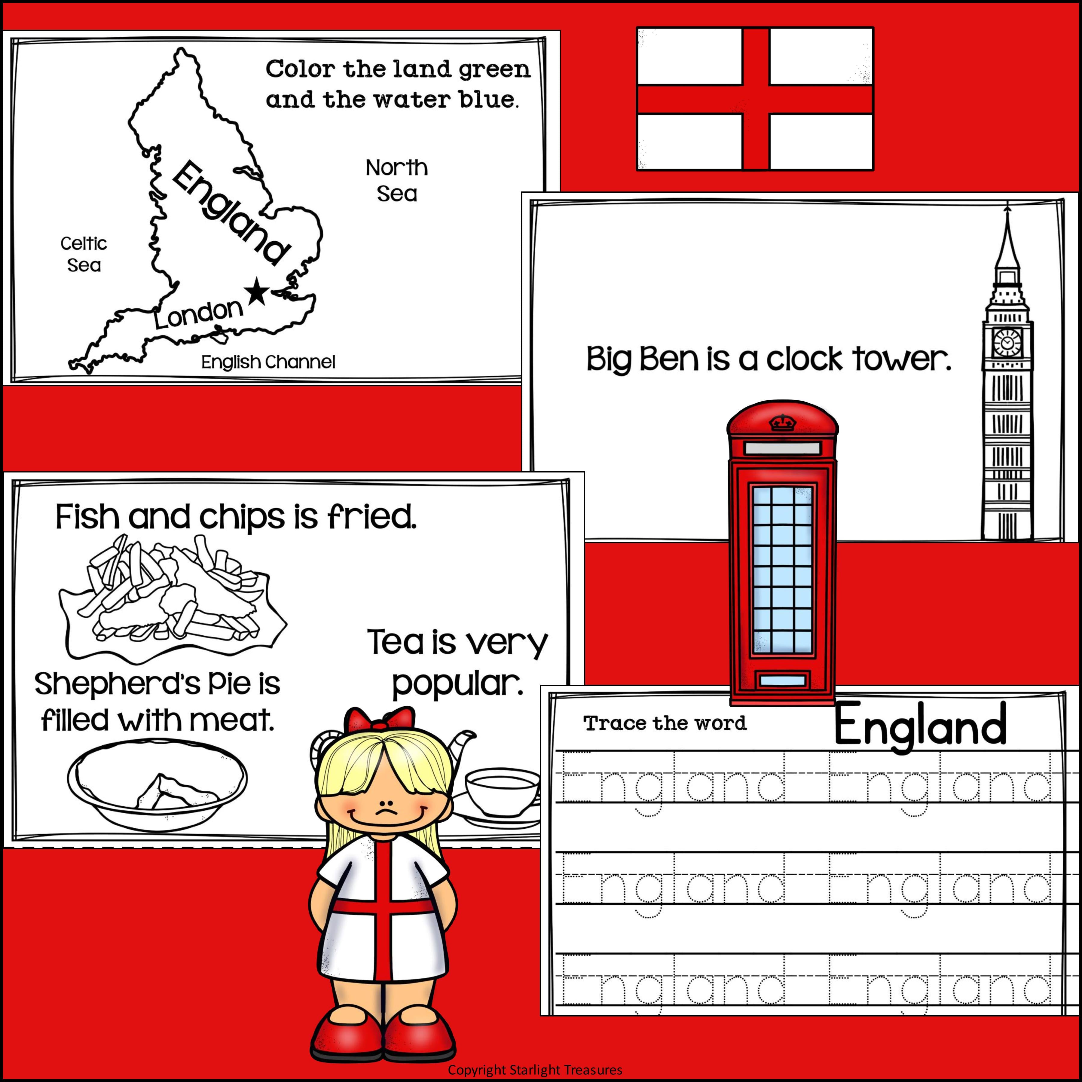 England Mini Book for Early Readers - A Country Study