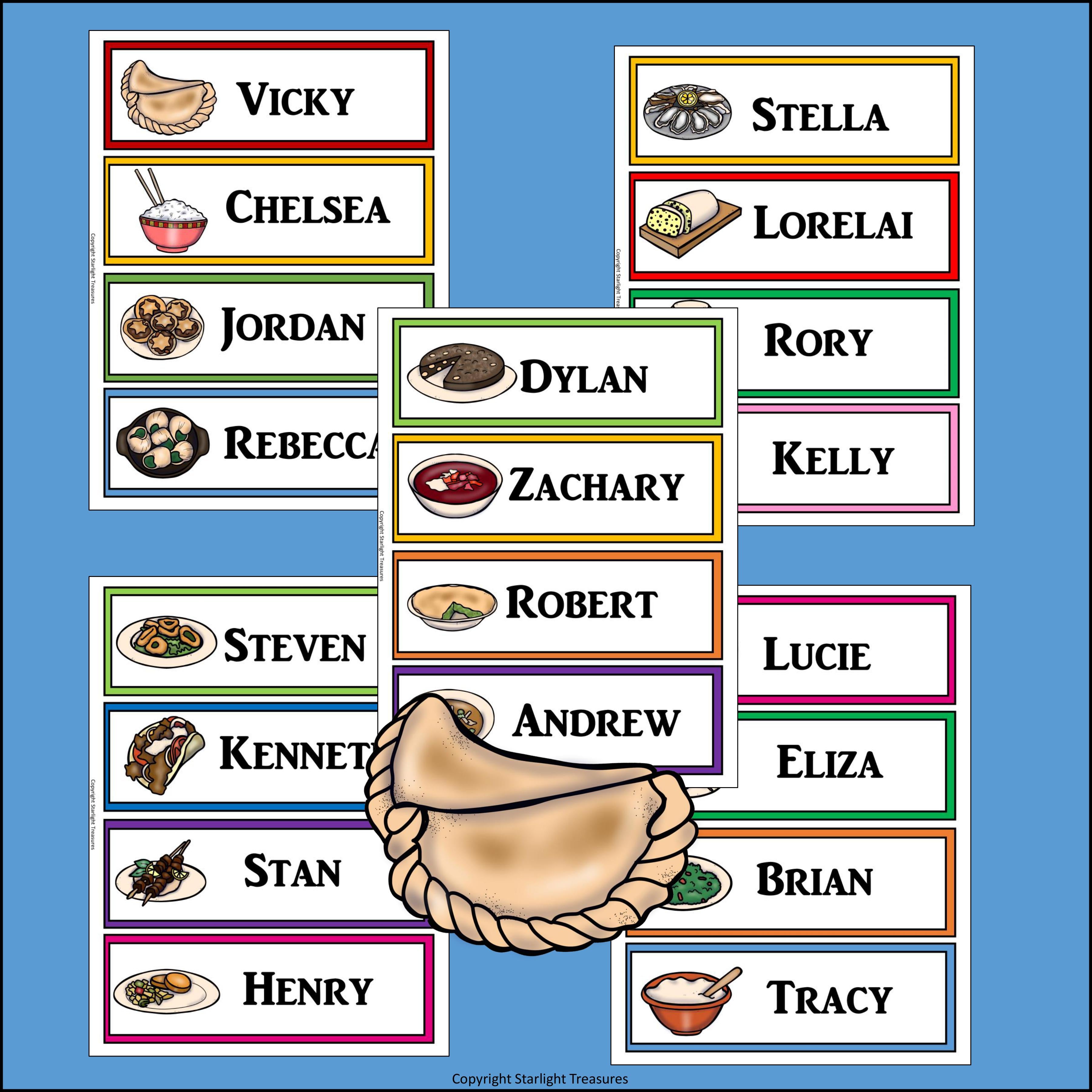 Exotic Foods Name Tags - Editable