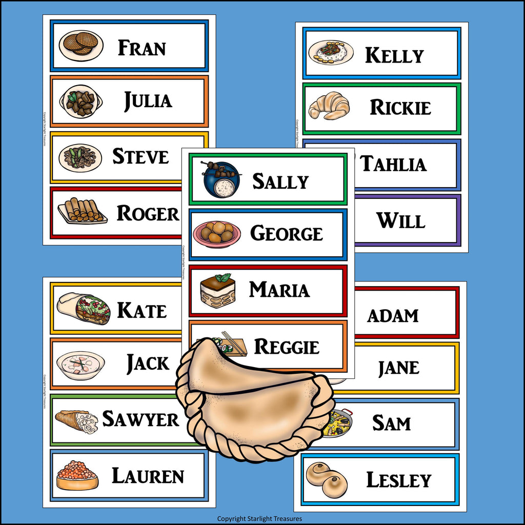 Exotic Foods Name Tags - Editable