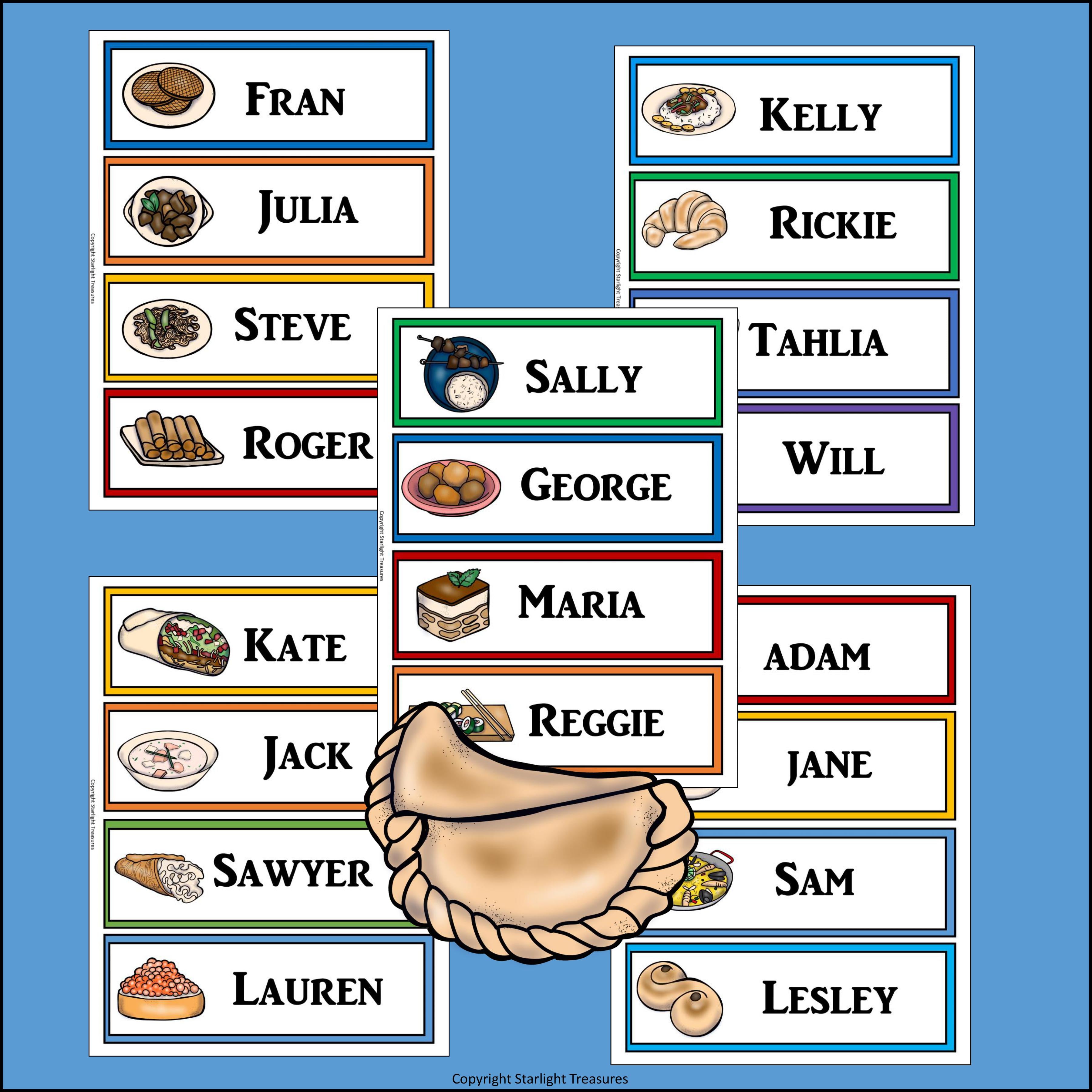 Exotic Foods Name Tags - Editable