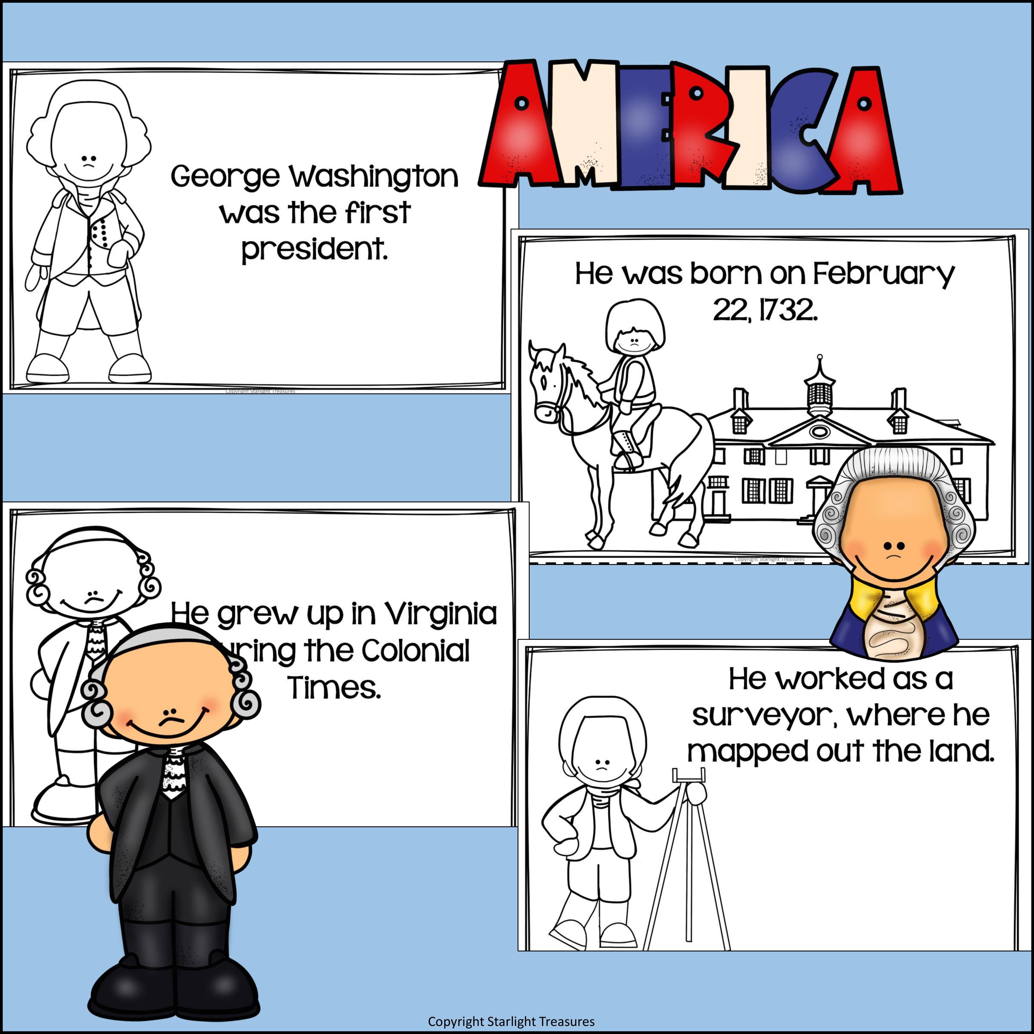 George Washington Mini Book for Early Readers