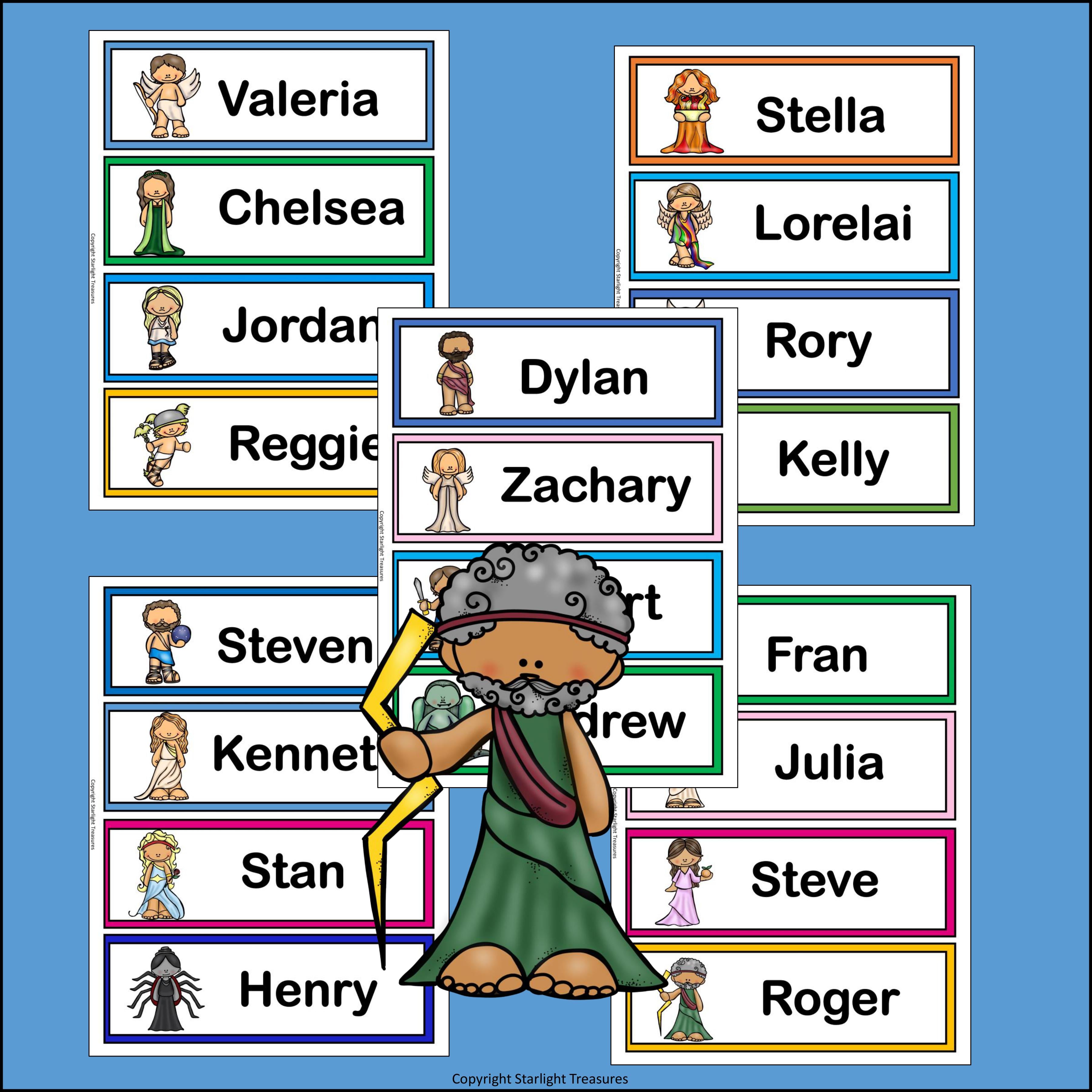 Greek Myths Name Tags - Editable