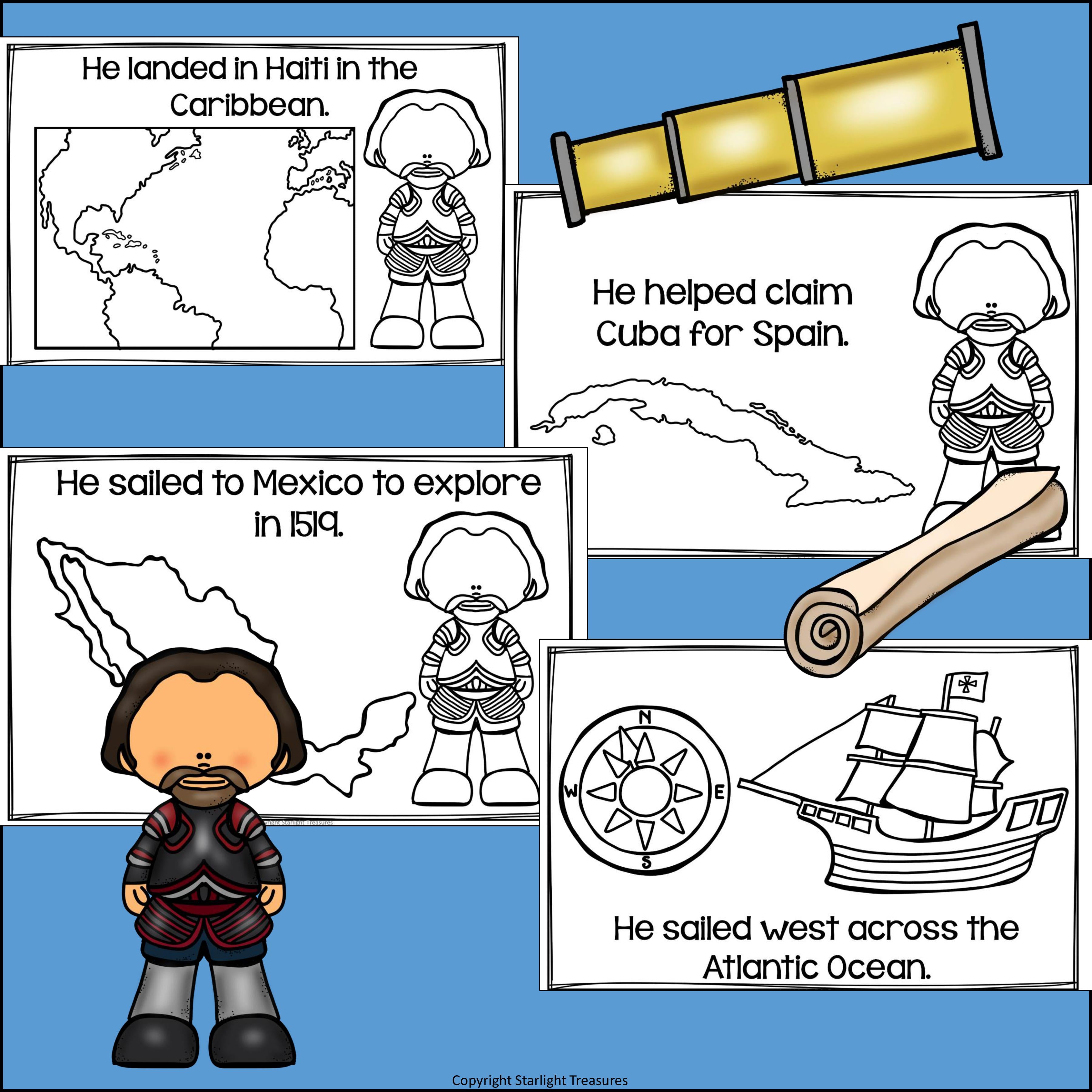 Hernan Cortes Mini Book for Early Readers: Early Explorers