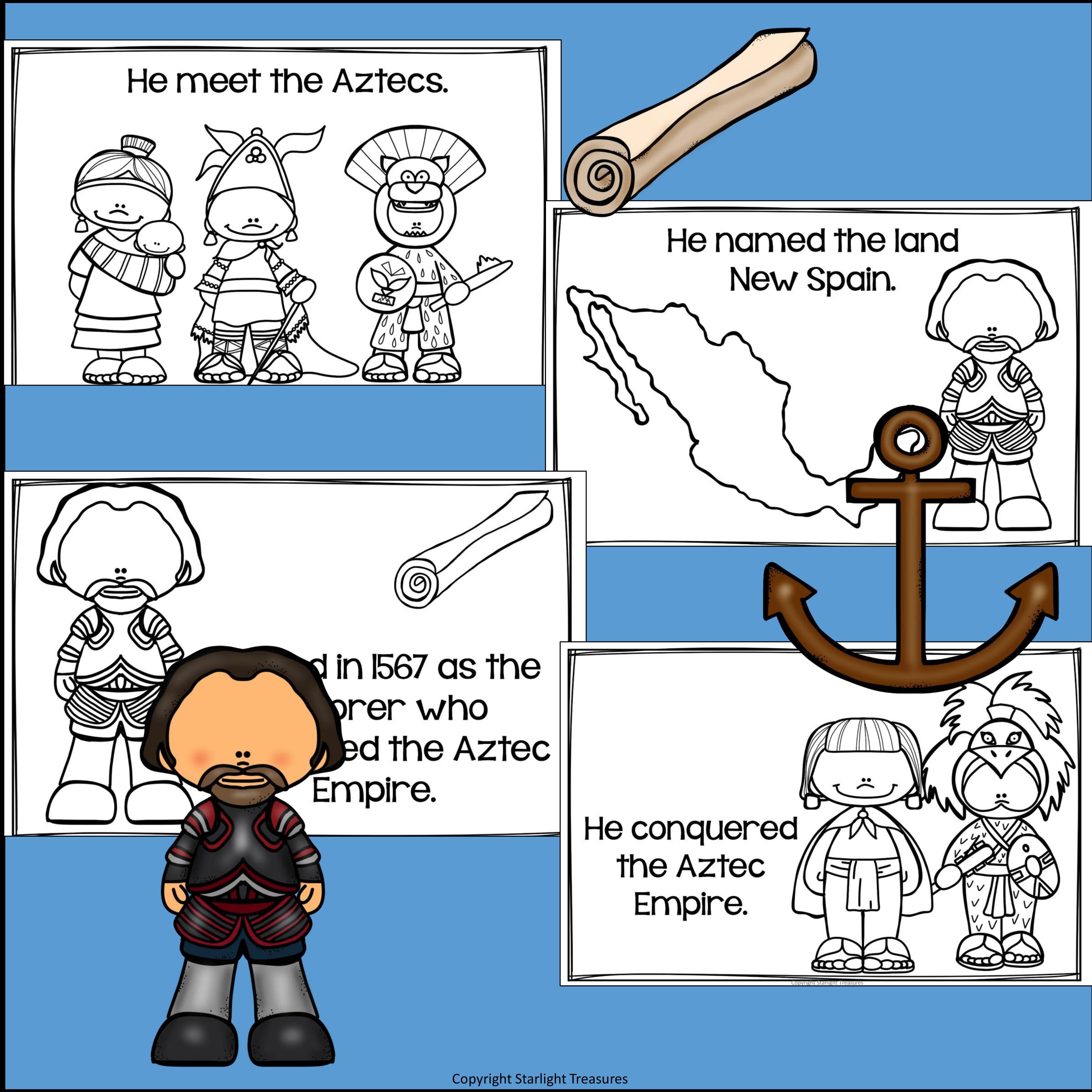 Hernan Cortes Mini Book for Early Readers: Early Explorers