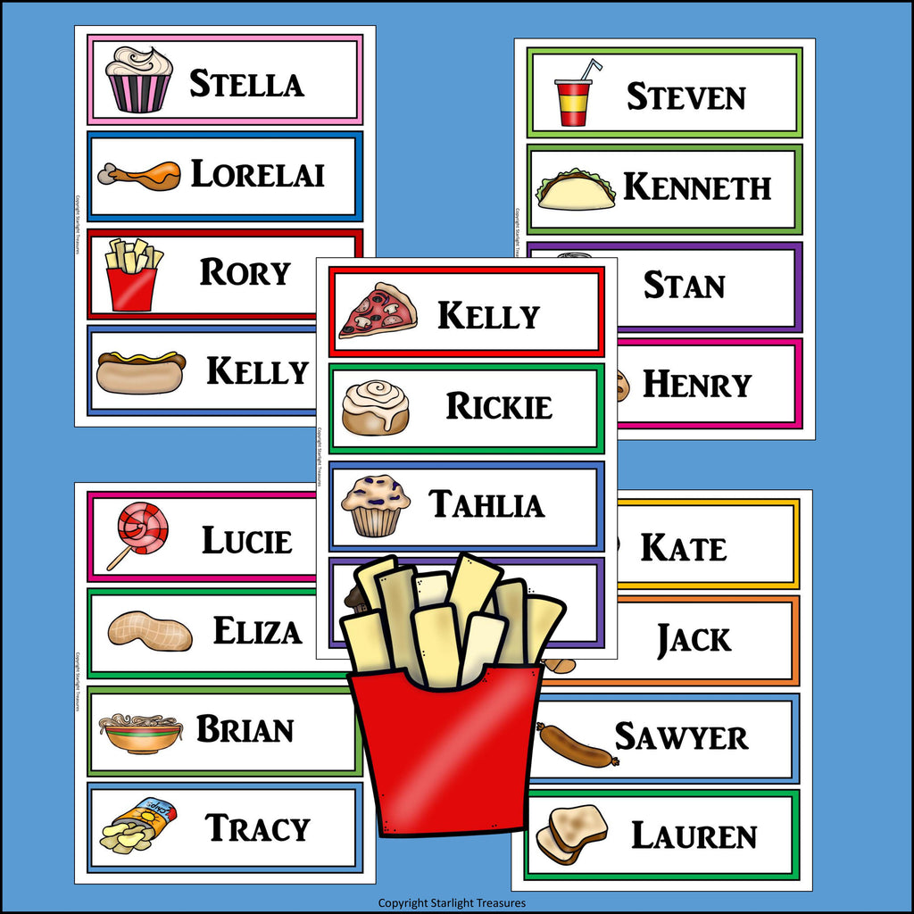 Junk Foods Name Tags - Editable