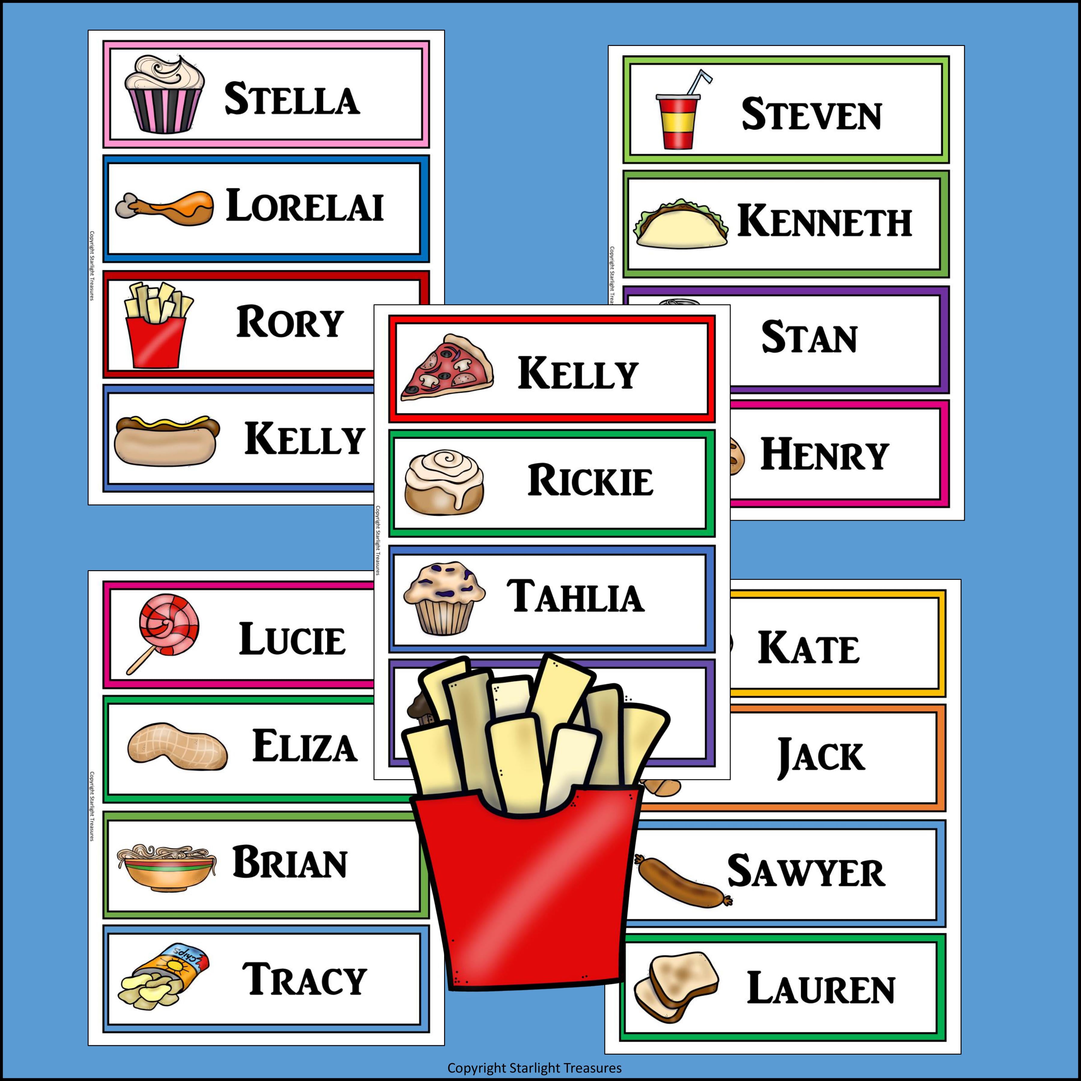 Junk Foods Name Tags - Editable