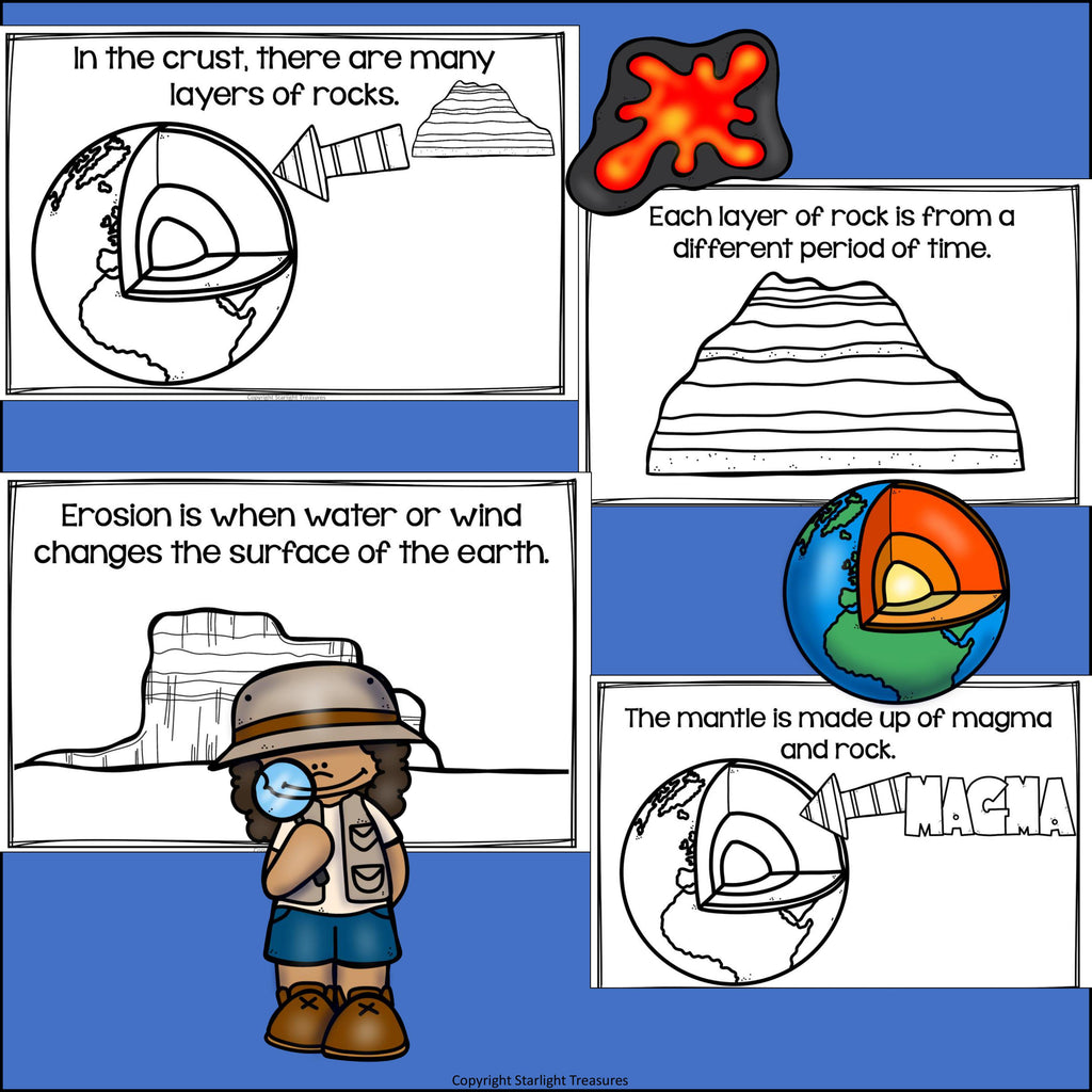 Layers of the Earth Mini Book for Early Readers: Geology