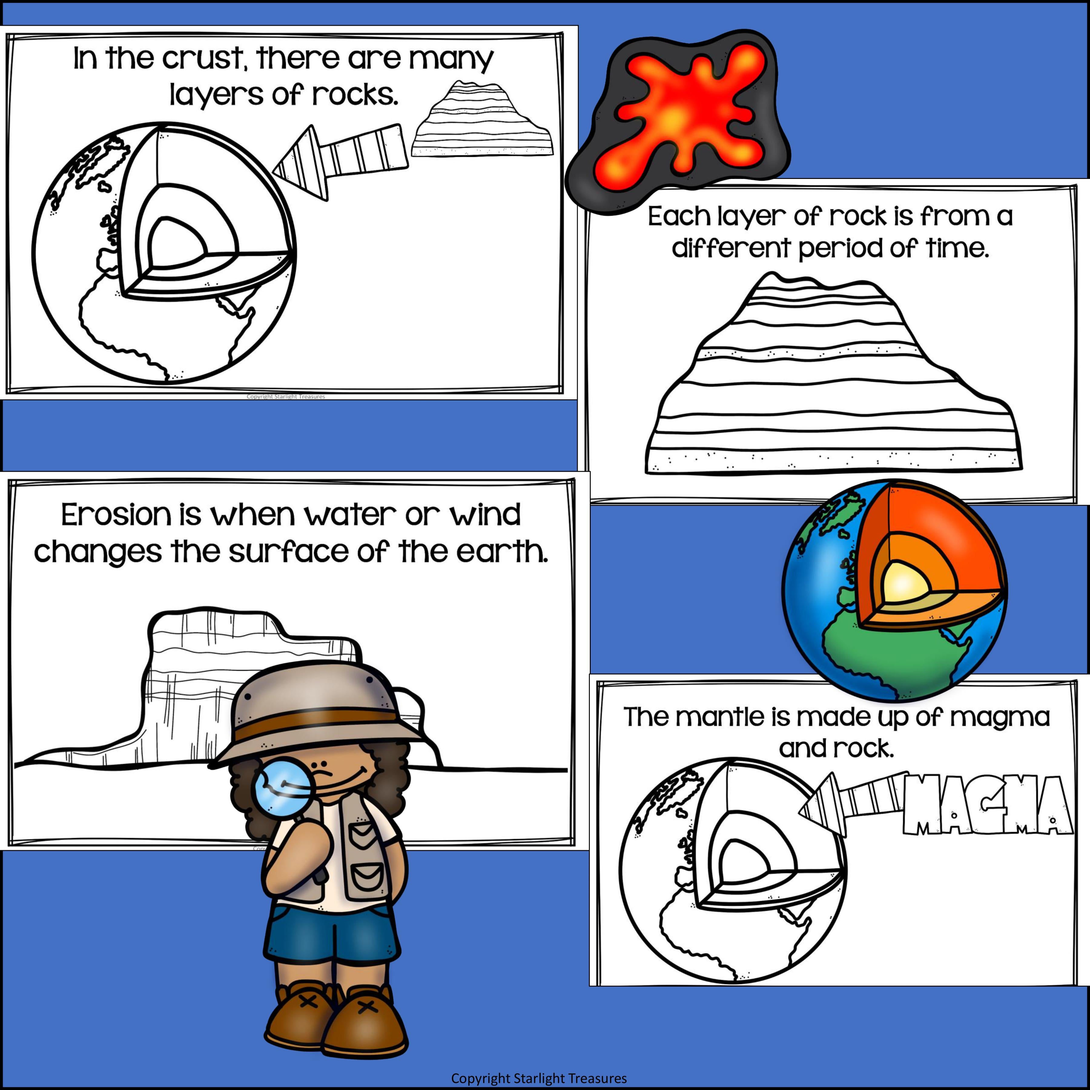 Layers of the Earth Mini Book for Early Readers: Geology