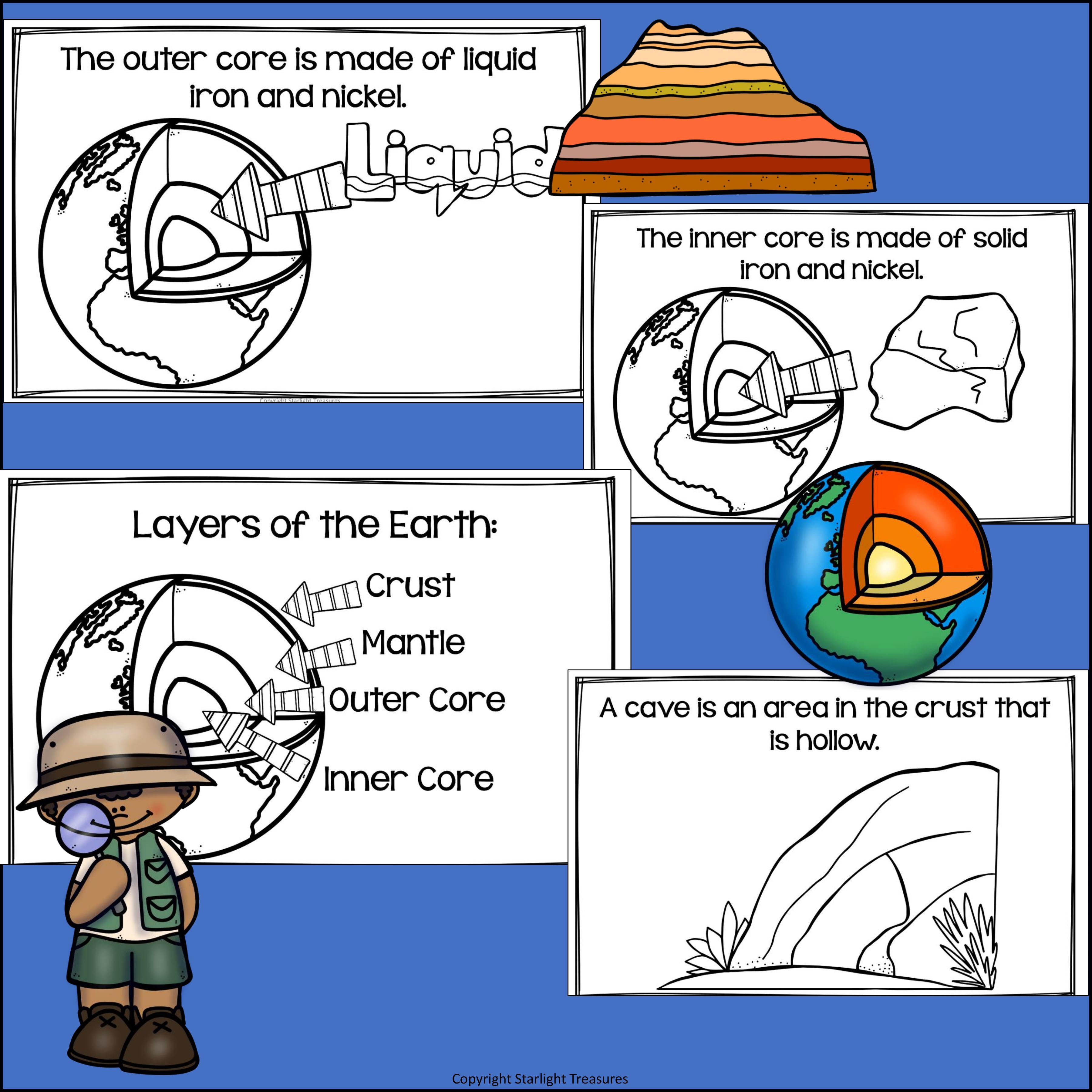 Layers of the Earth Mini Book for Early Readers: Geology