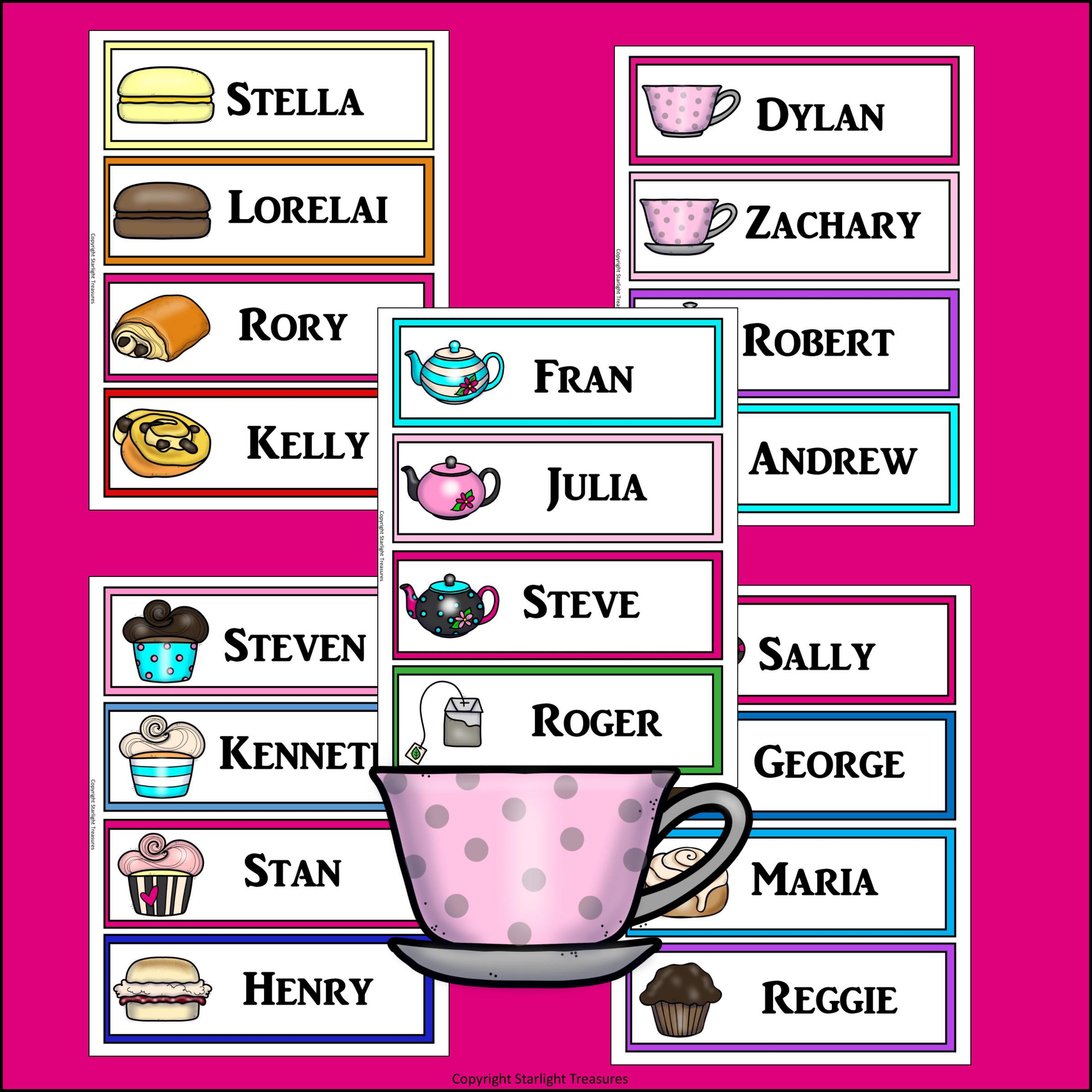 Le Cafe Name Tags - Editable