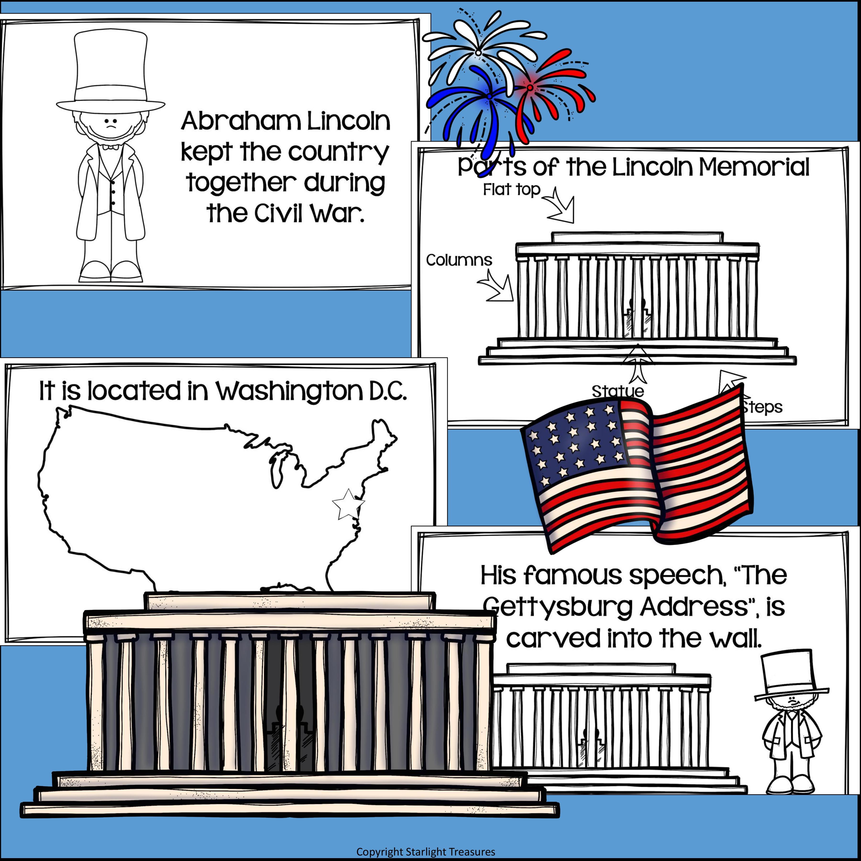 Lincoln Memorial Mini Book for Early Readers: American Symbols