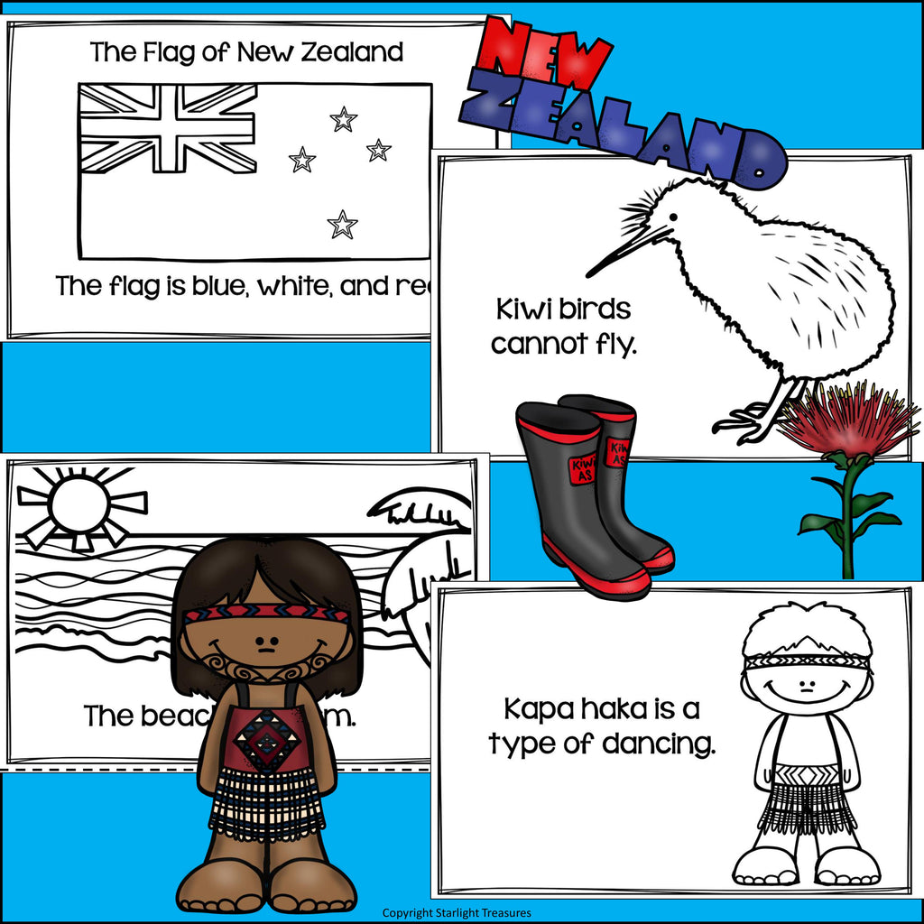 New Zealand Mini Book for Early Readers - A Country Study