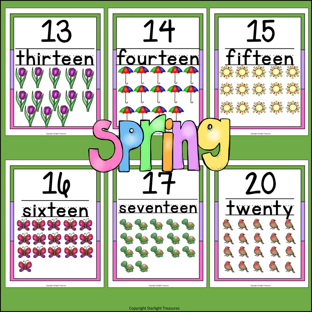 Number Wall Spring Theme: 0-20