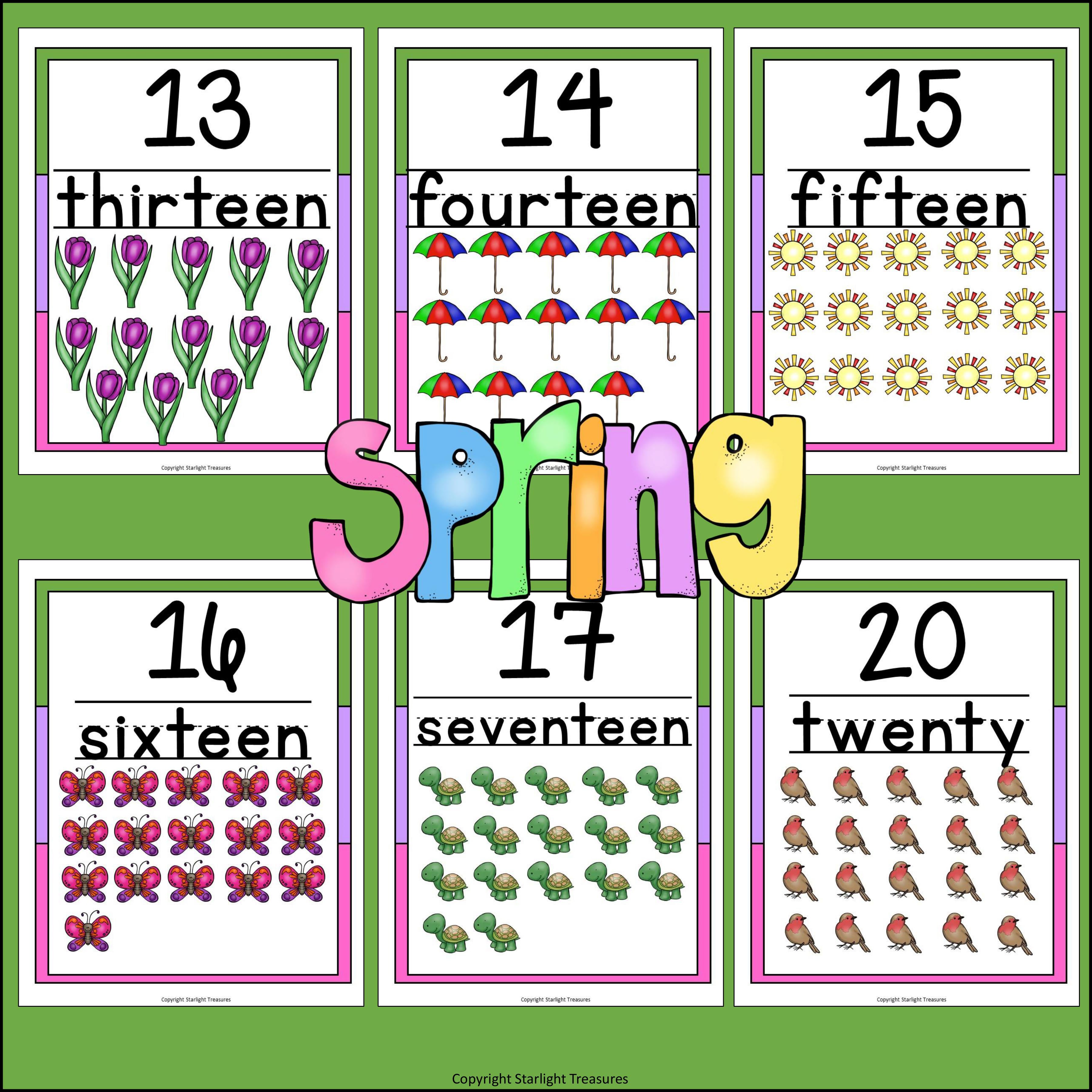 Number Wall Spring Theme: 0-20