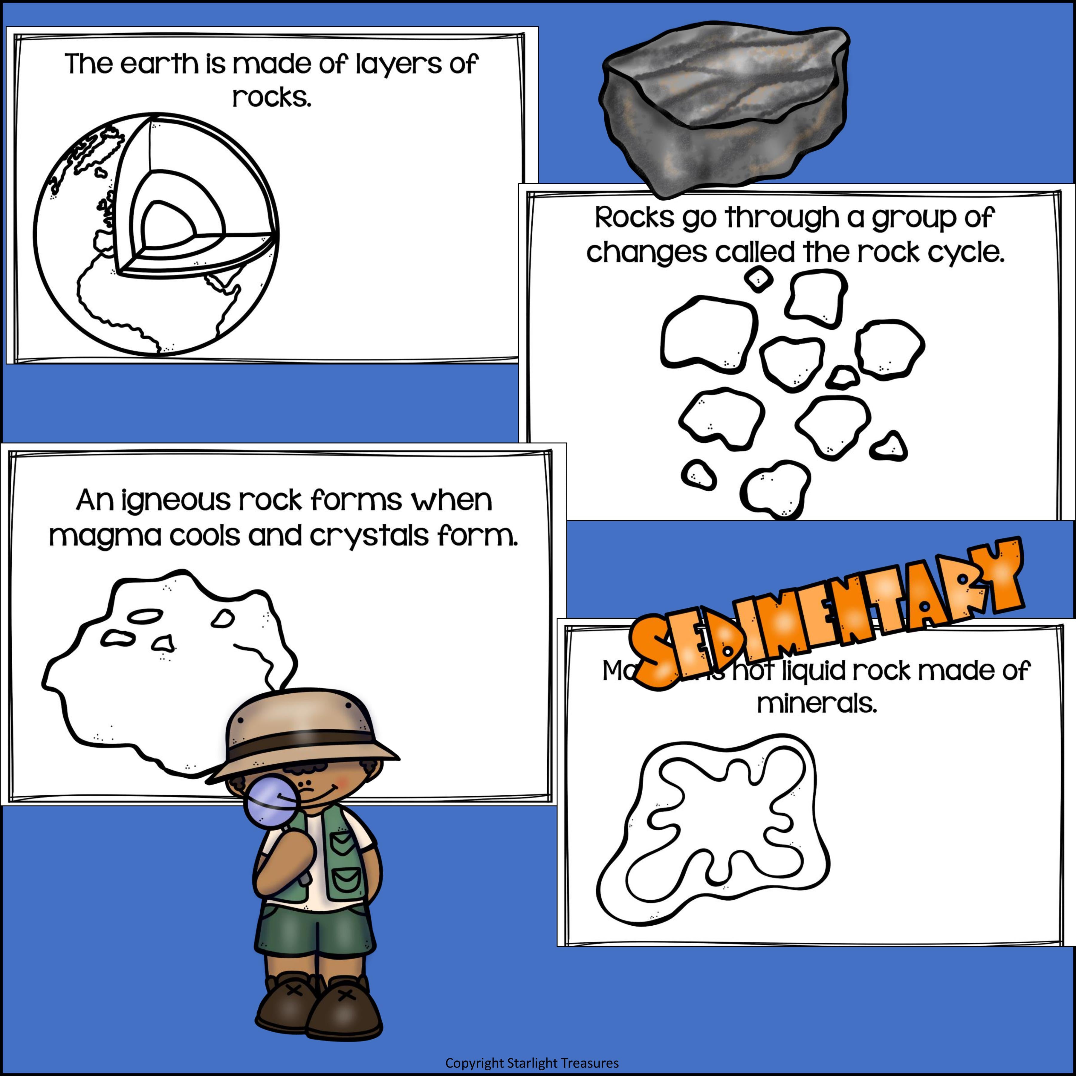 Rock Cycle Mini Book for Early Readers: Rock and Minerals
