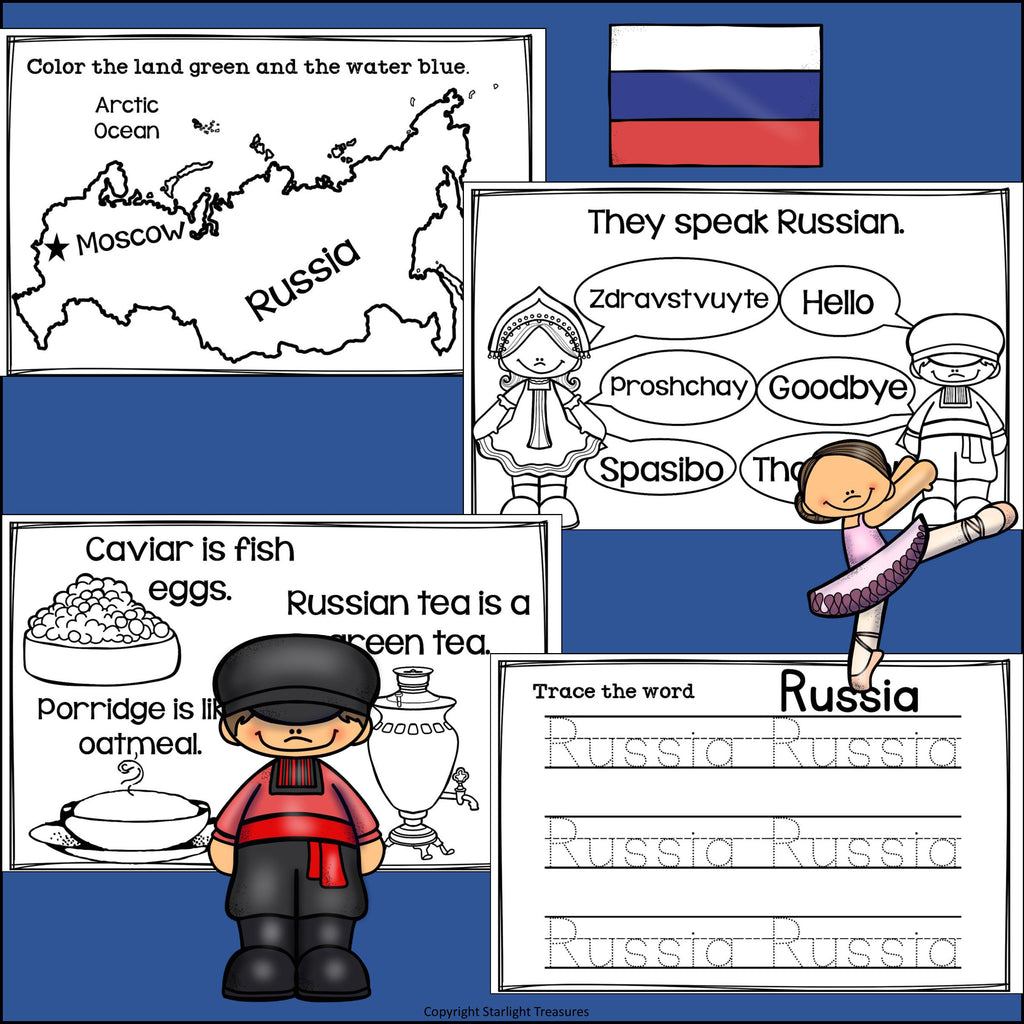 Russia Mini Book for Early Readers - A Country Study