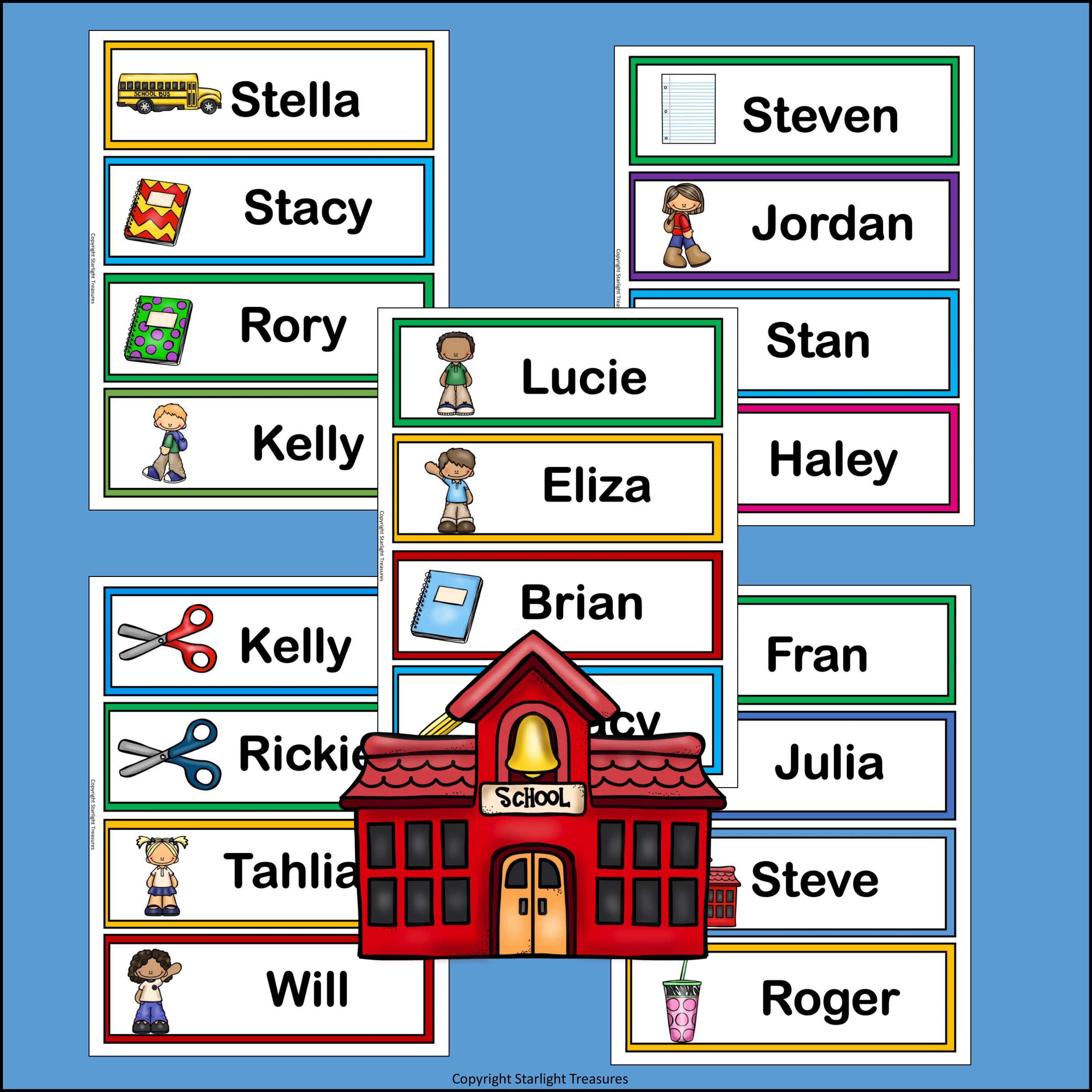 School Name Tags - Editable