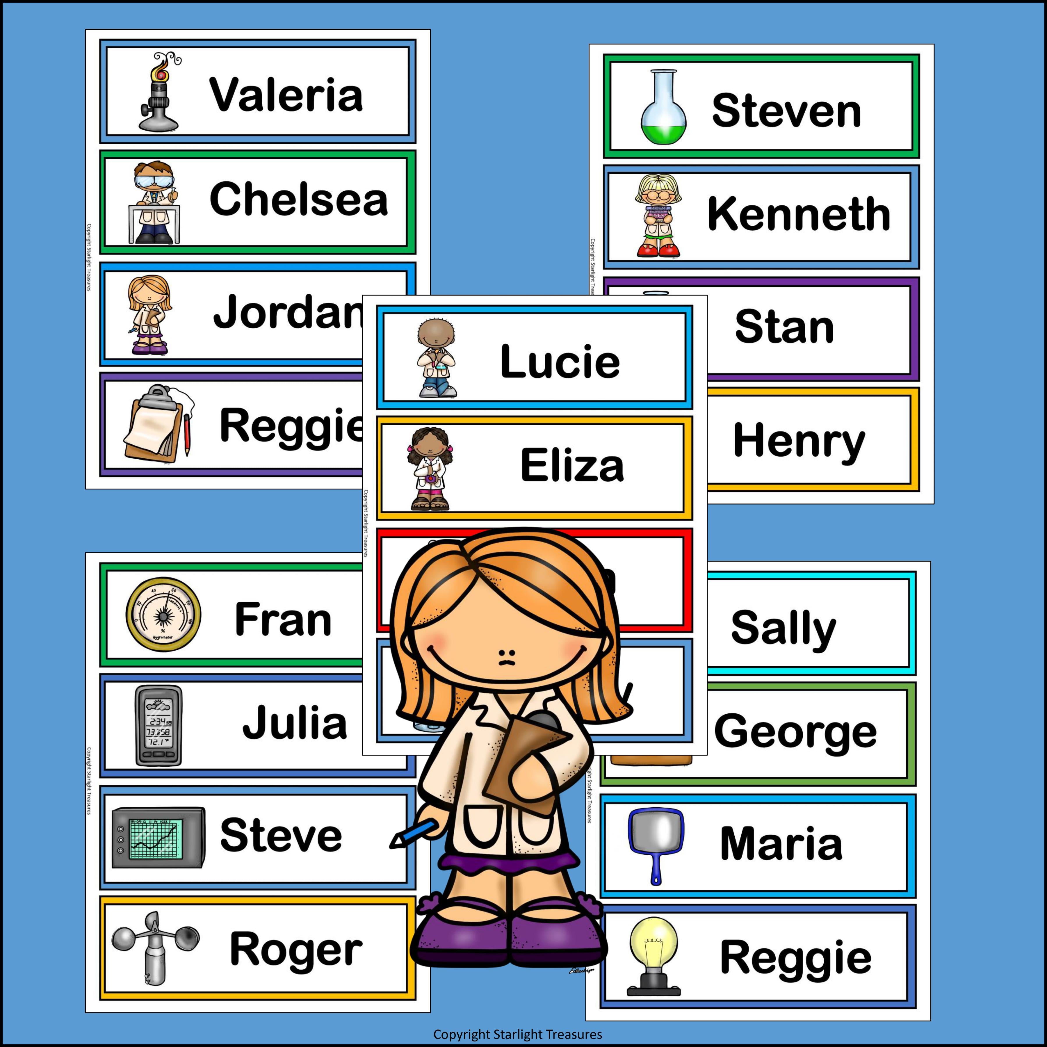 Science Name Tags - Editable