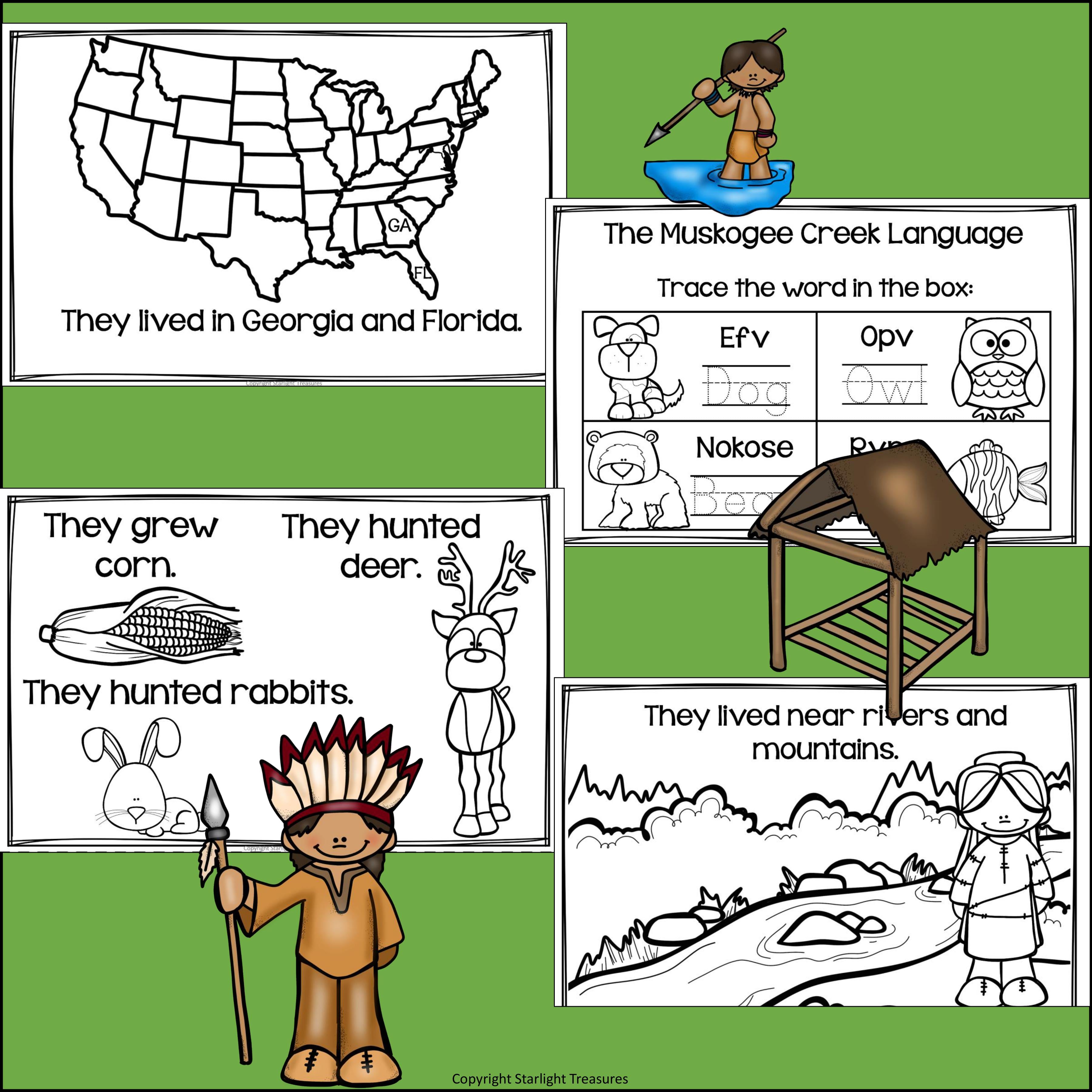 Seminole Tribe Mini Book for Early Readers - Native American Activities
