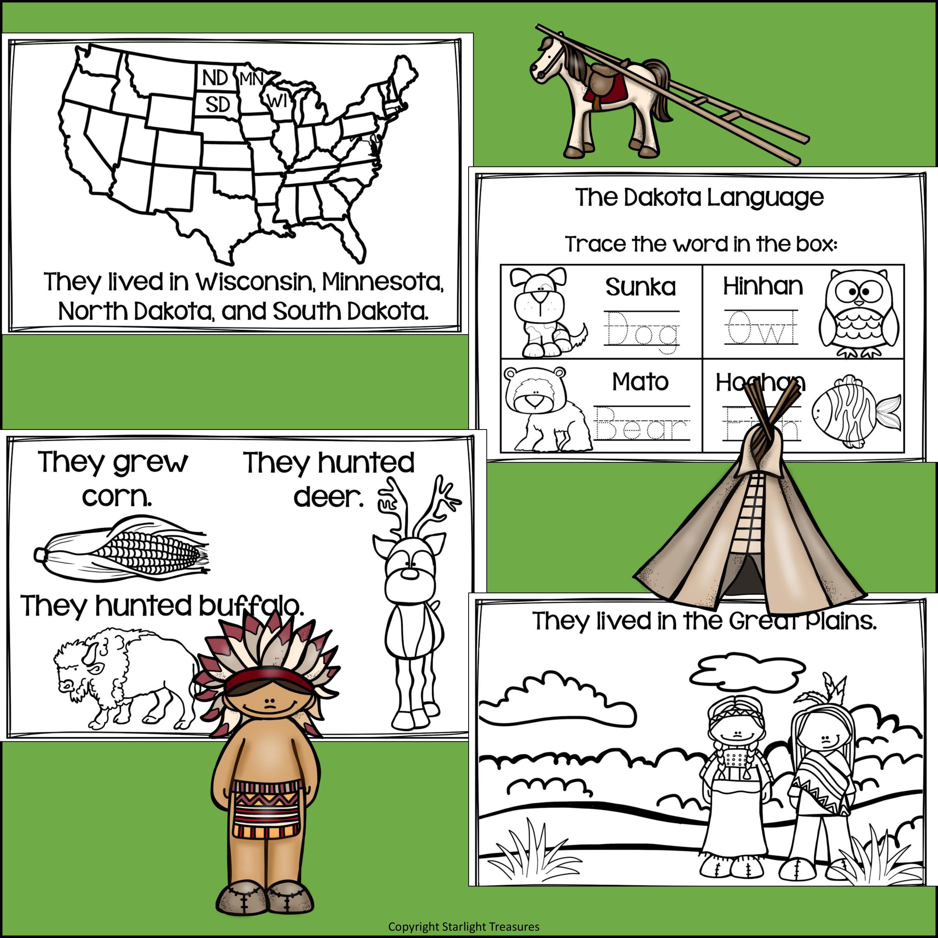 Sioux Tribe Mini Book for Early Readers