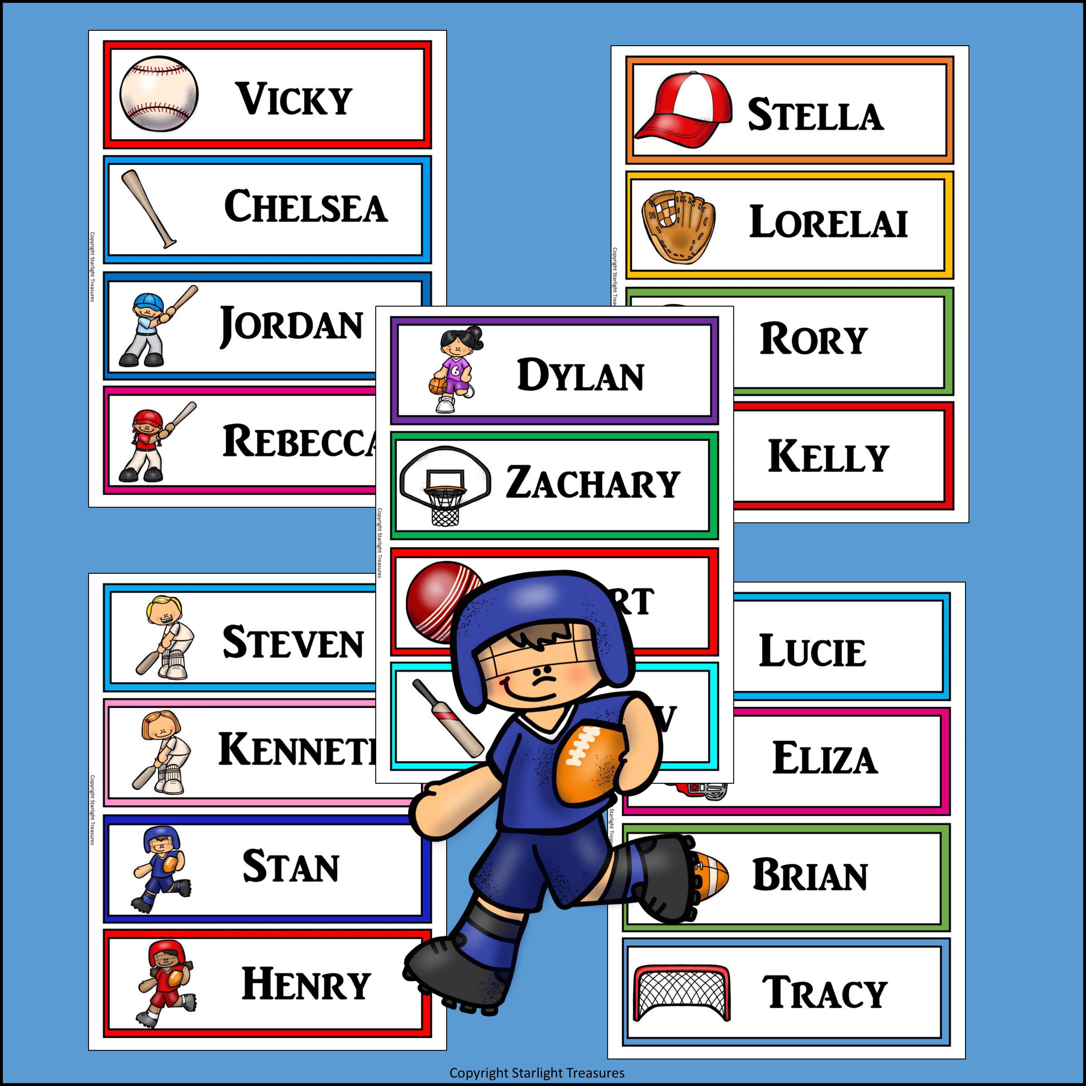 Sports Name Tags - Editable