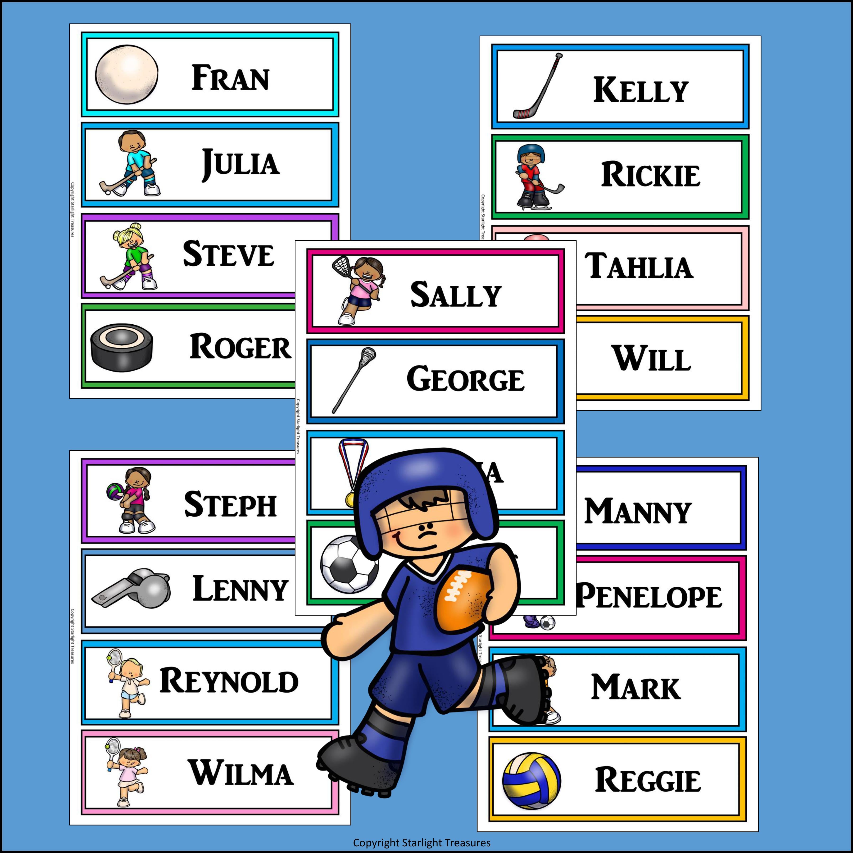 Sports Name Tags - Editable