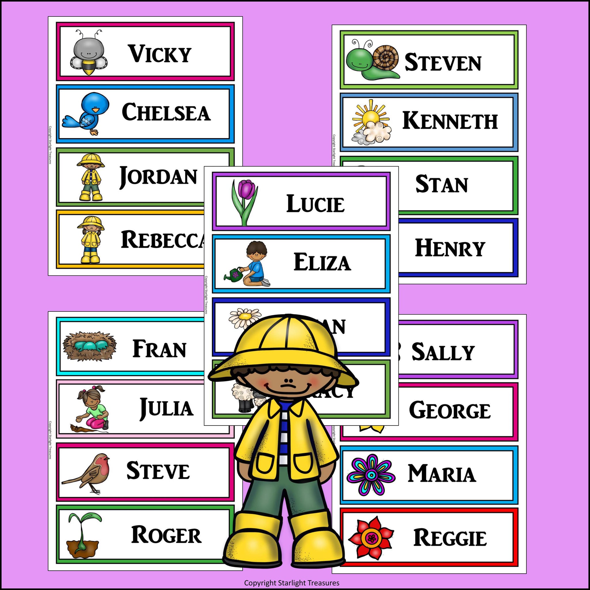 Preschool Name Tags For Spring