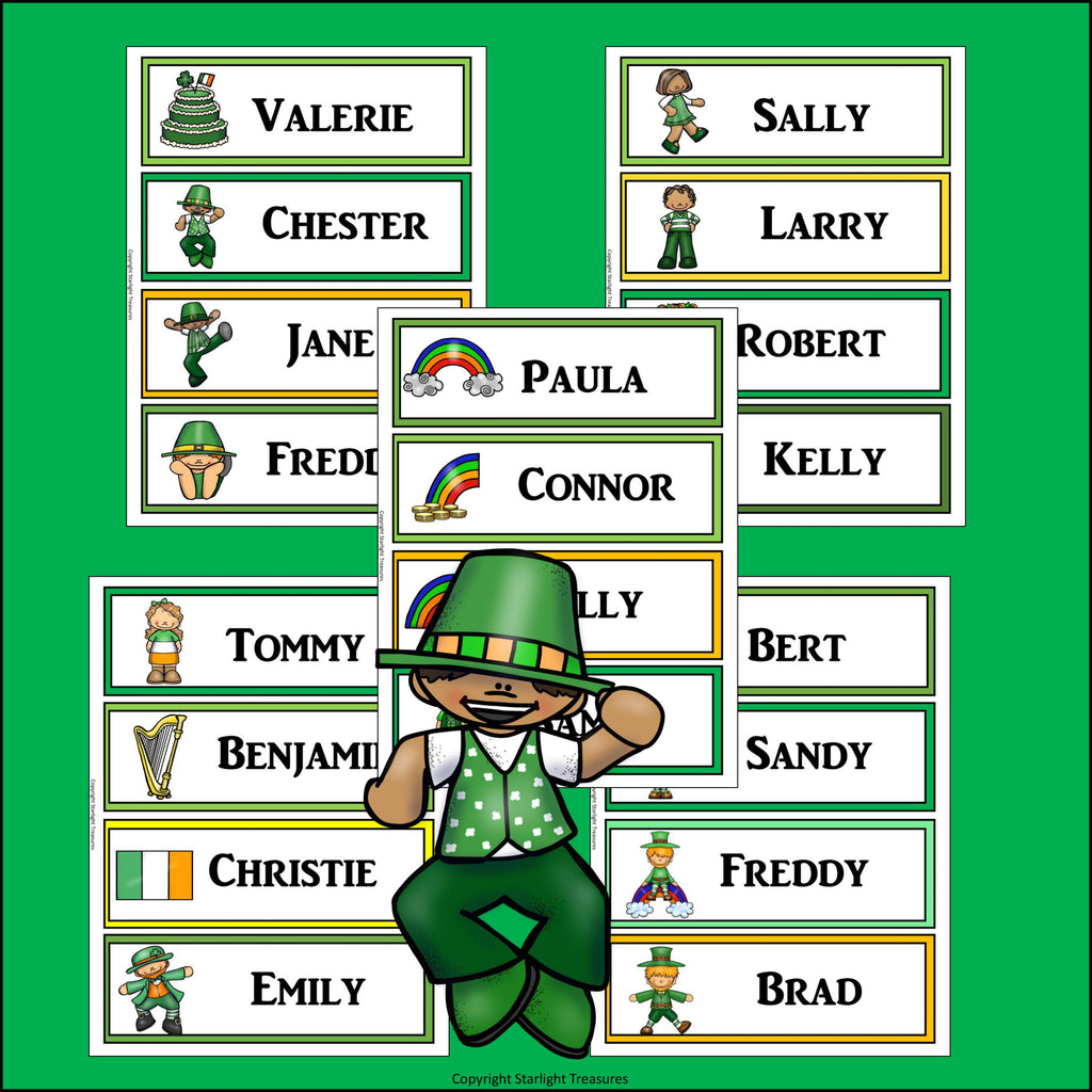 St. Patrick's Day Name Tags - Editable
