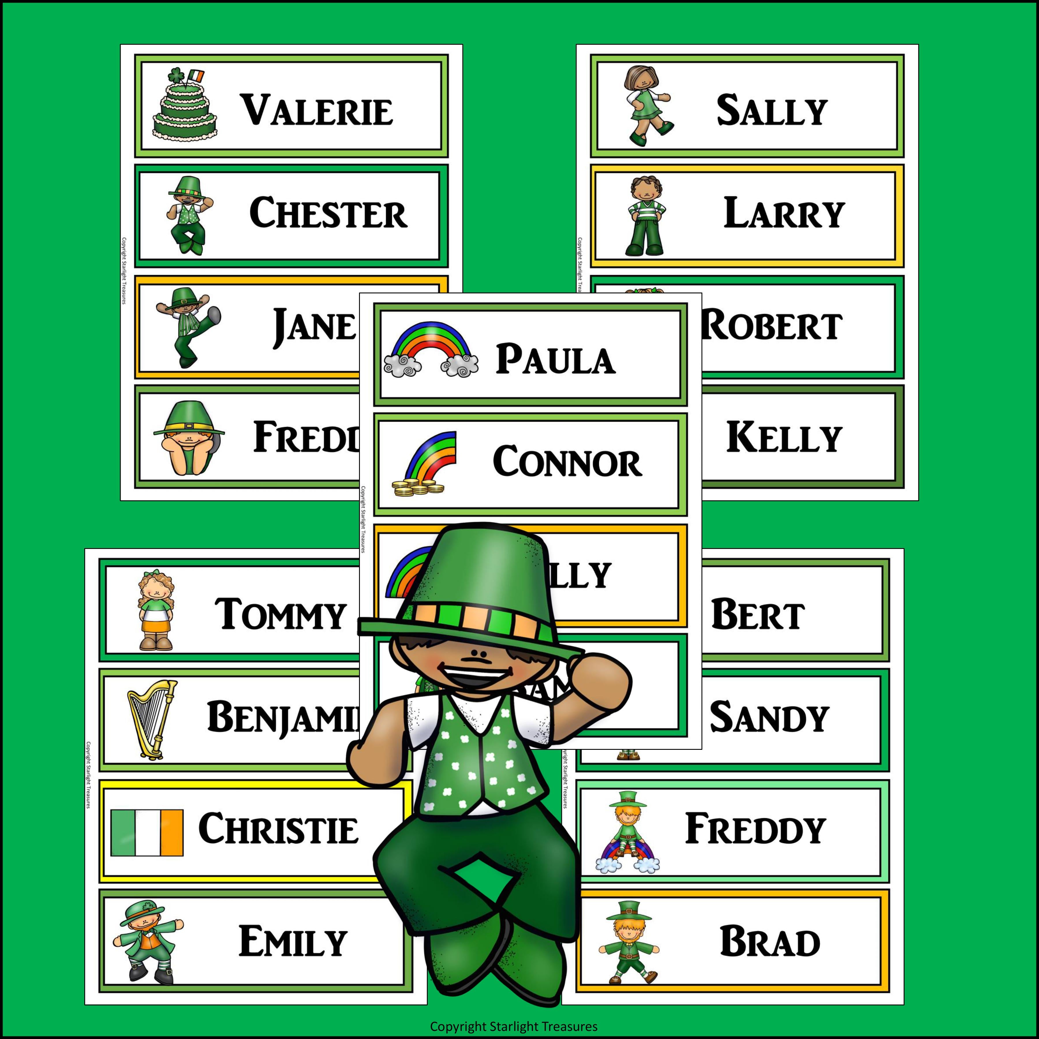 St. Patrick's Day Name Tags - Editable