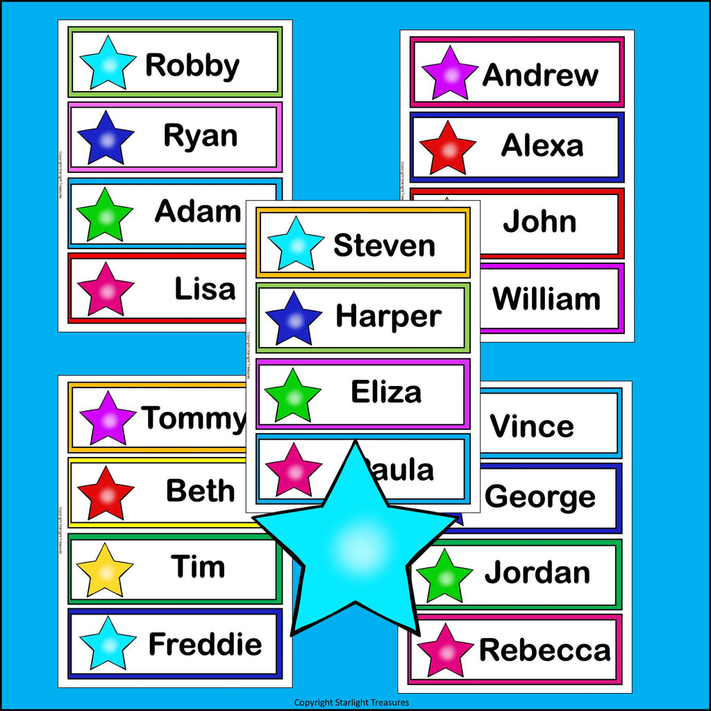 Stars Name Tags - Editable