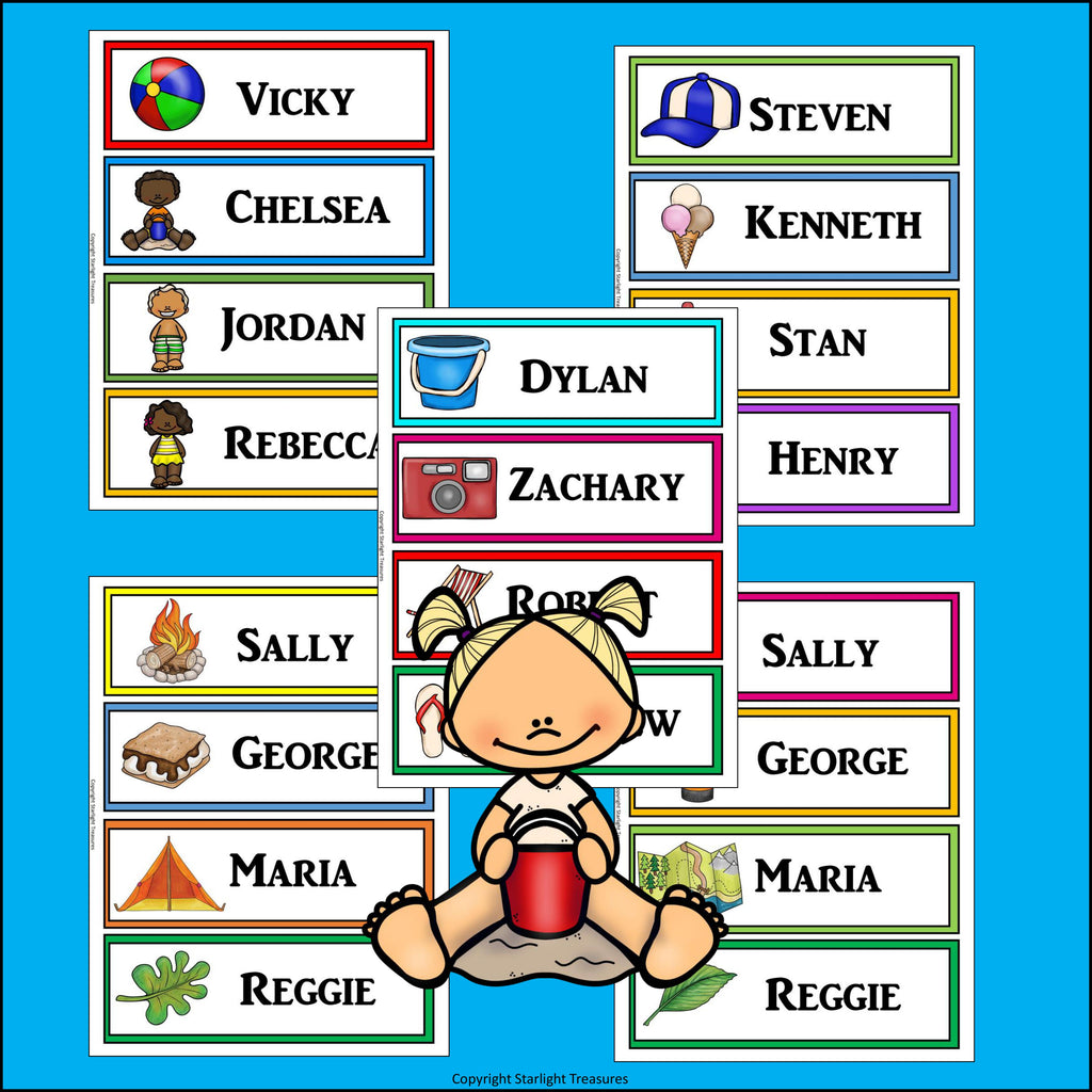 Summer Name Tags - Editable