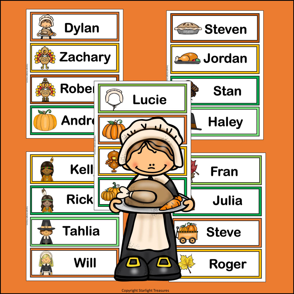 Thanksgiving Name Tags - Editable