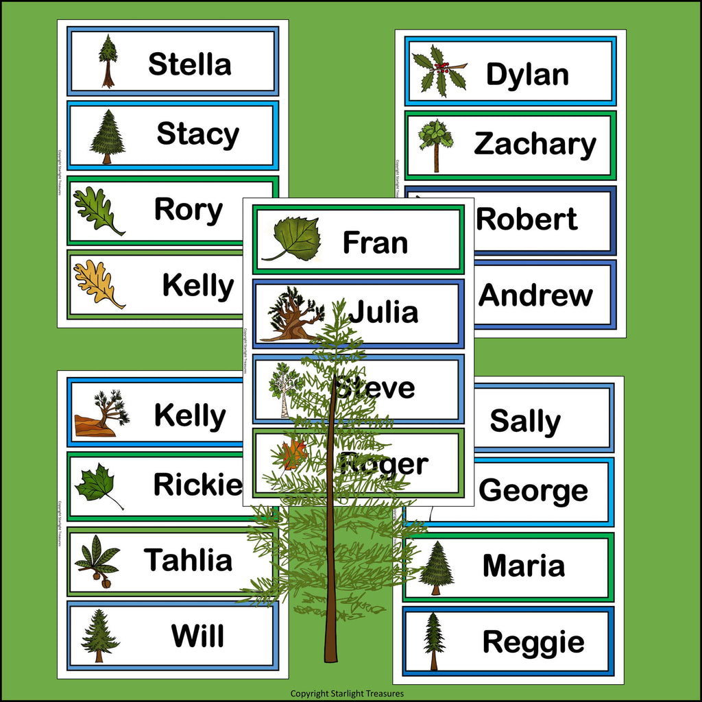Trees Name Tags - Editable