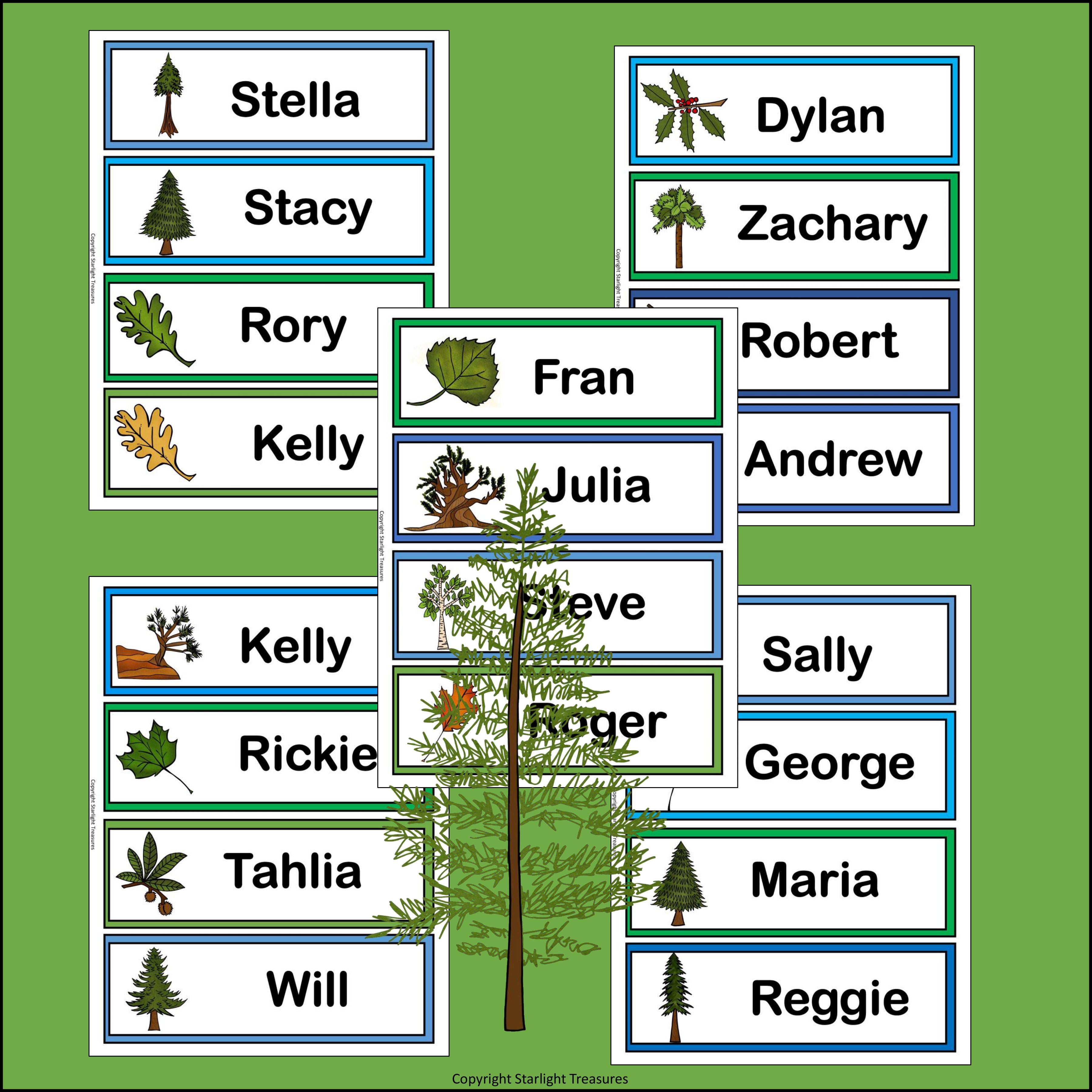 Trees Name Tags - Editable