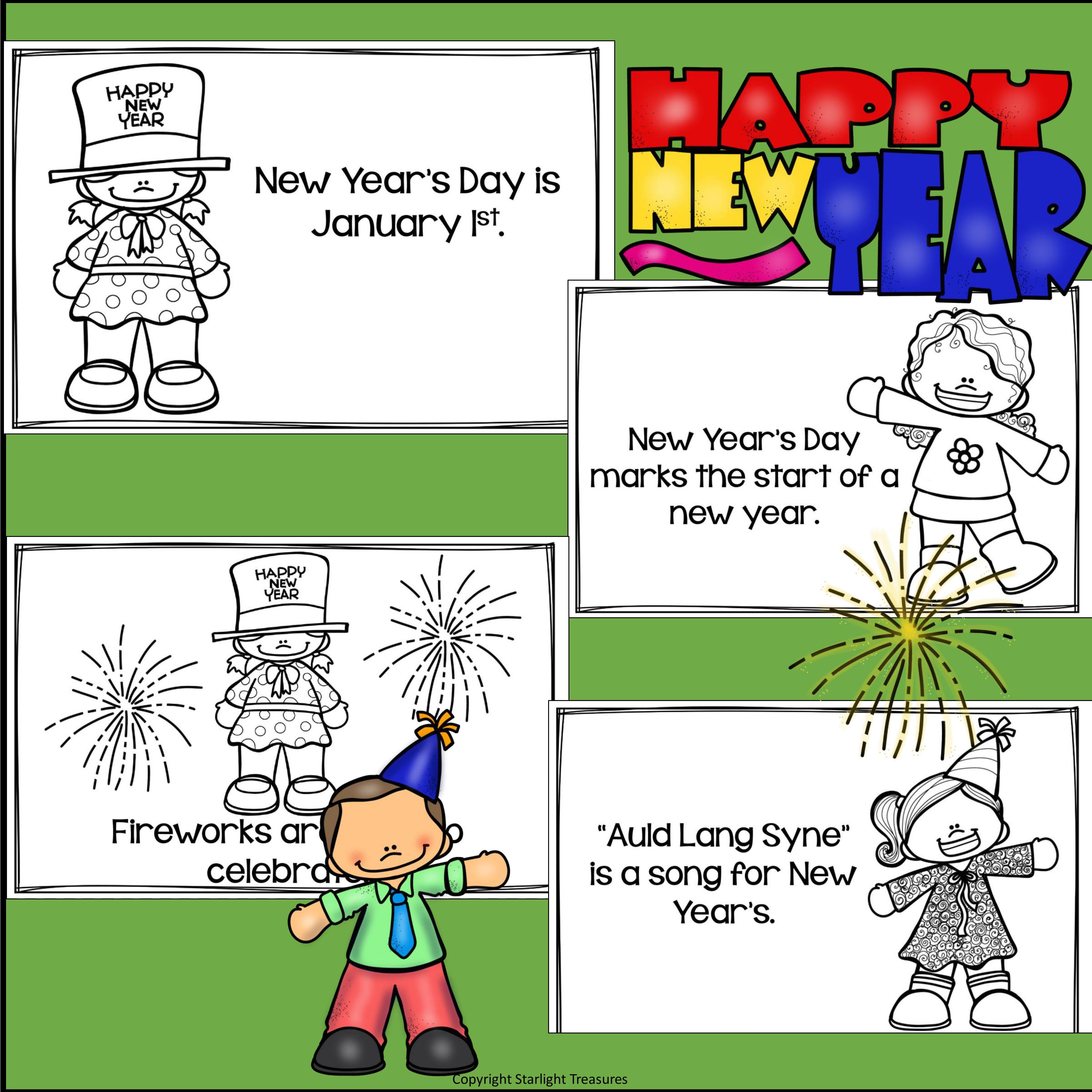 New Year's Day Mini Book for Early Readers