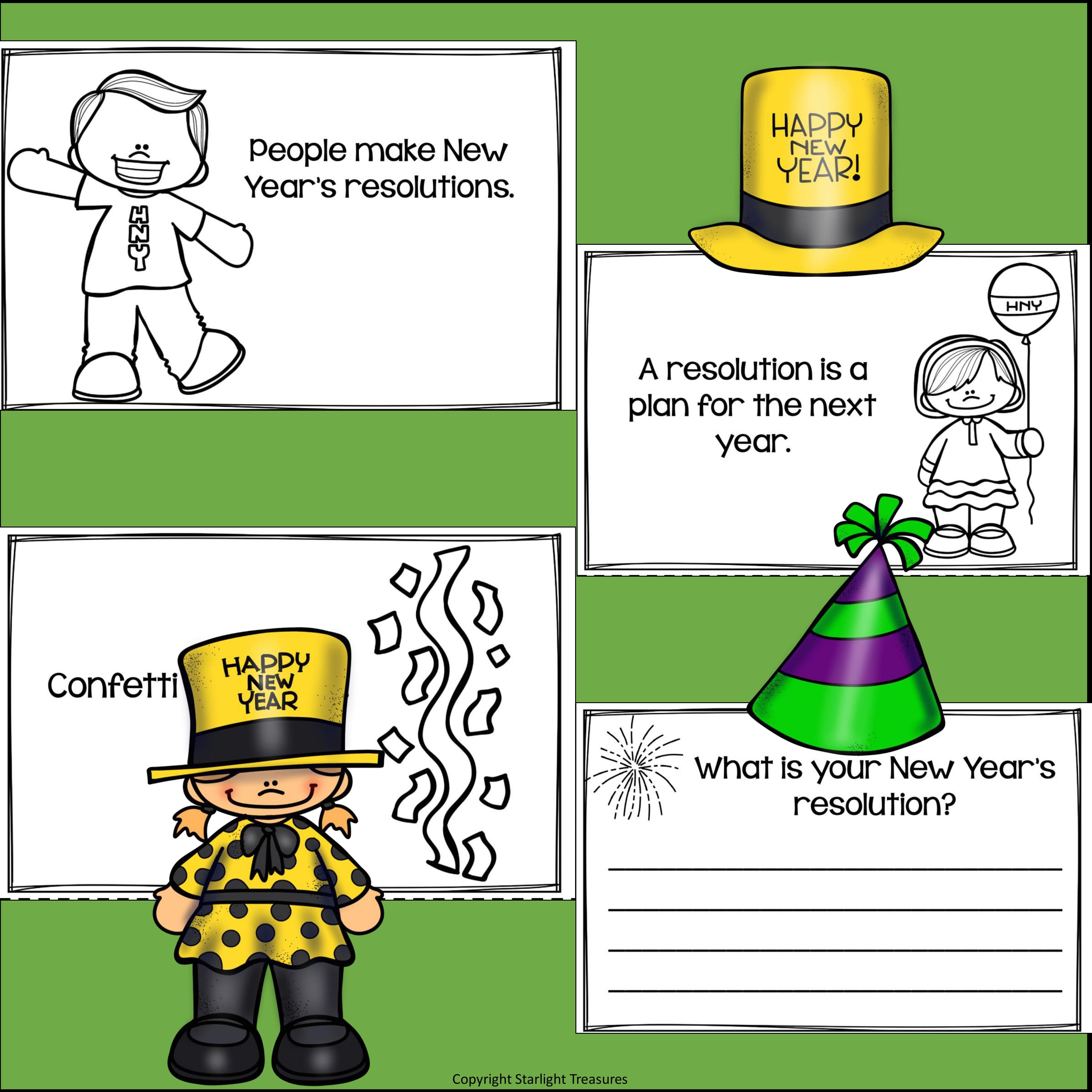 New Year's Day Mini Book for Early Readers