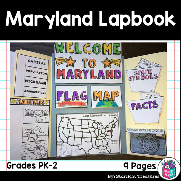 Maryland Lapbook for Early Learners - A State Study