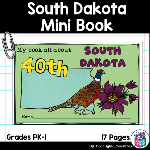 South Dakota Mini Book for Early Readers - A State Study