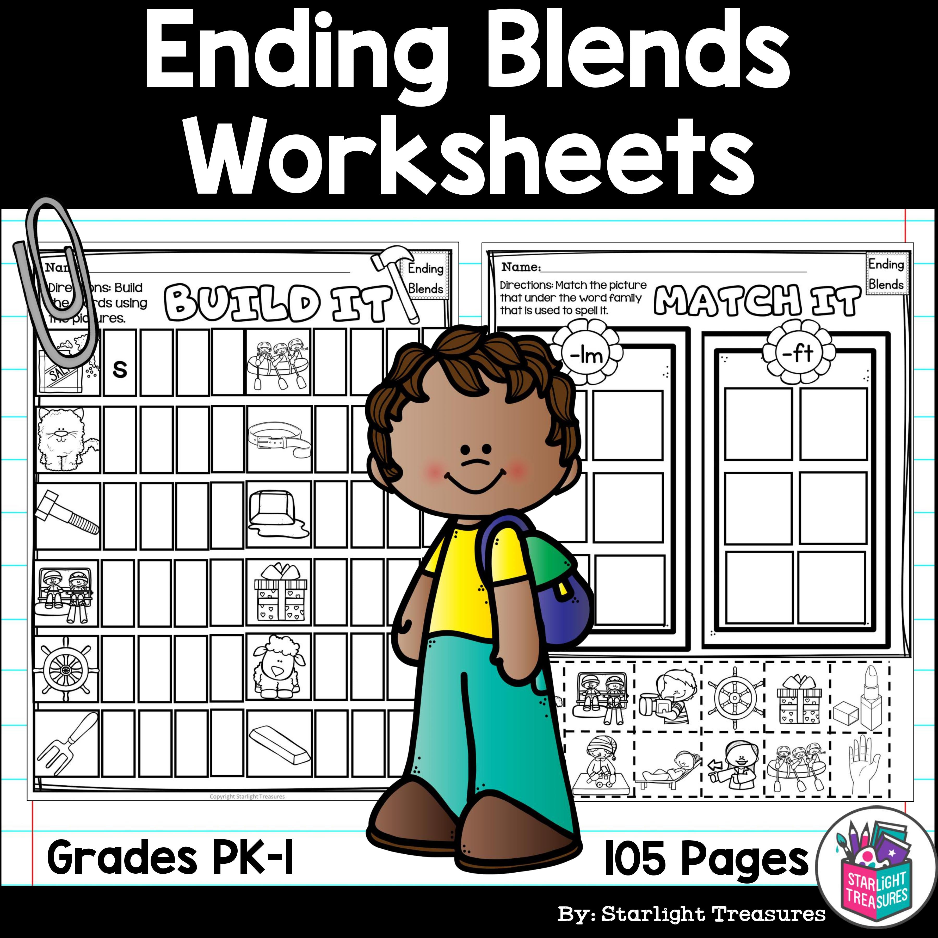 Ending Blends Worksheets and Activities for Early Readers