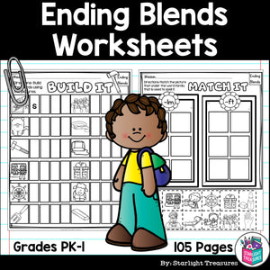 Ending Blends Worksheets and Activities for Early Readers