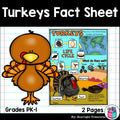 Turkeys Fact Sheet for Early Readers