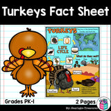 Turkeys Fact Sheet for Early Readers