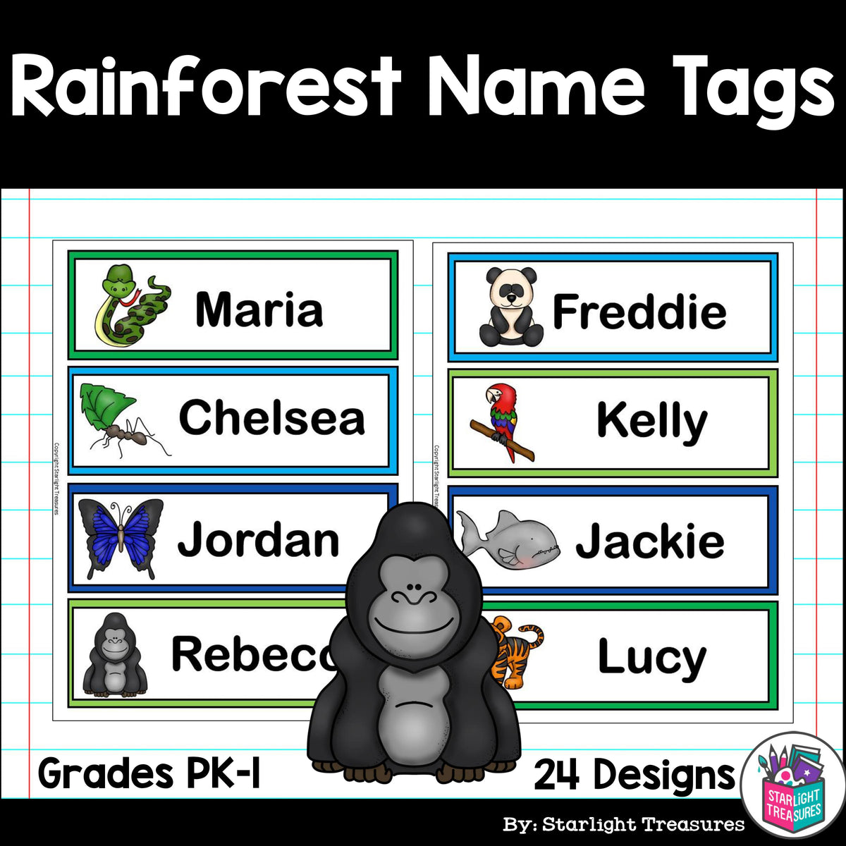 Forrest Tag Names Rainforest Name Tags - Editable – Starlight Treasures LLC