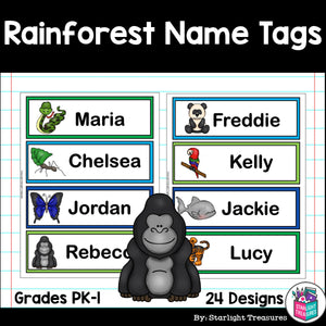 Rainforest Name Tags - Editable
