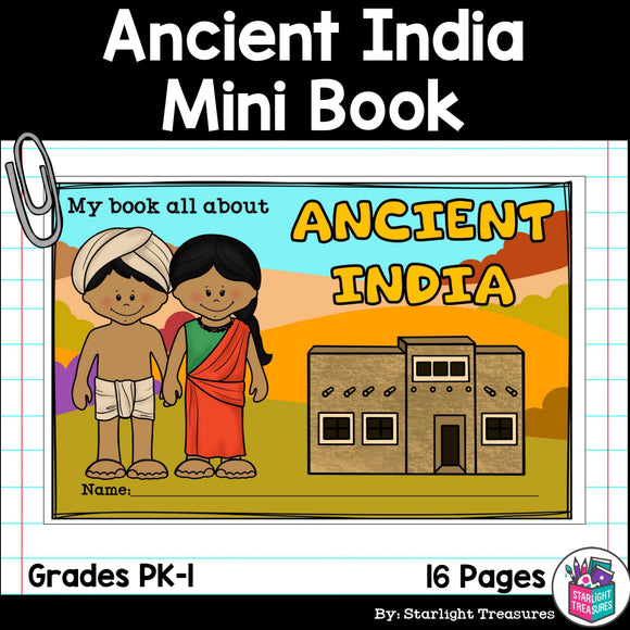 Ancient India Mini Book for Early Readers - Ancient Civilizations Activities