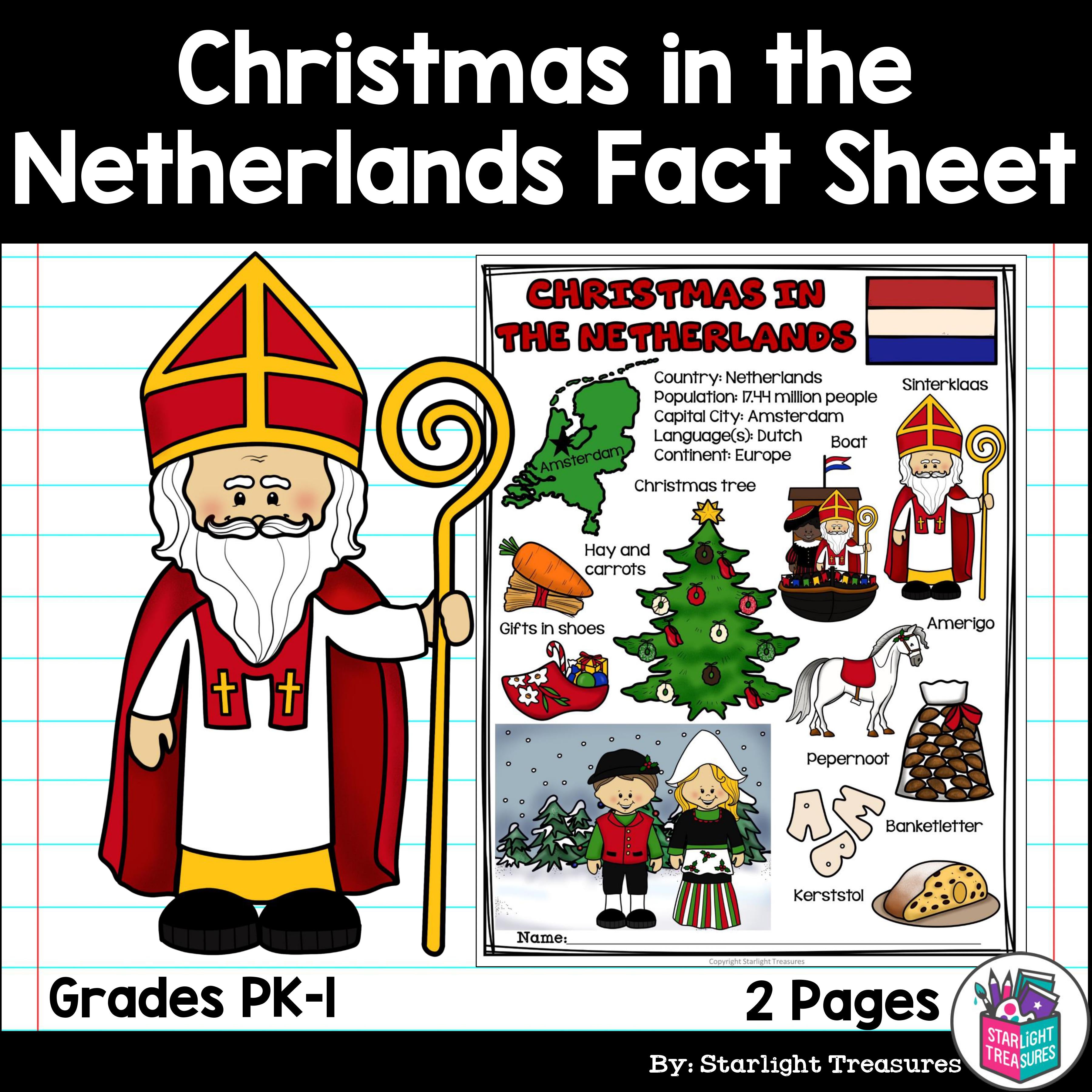 Christmas in the Netherlands Fact Sheet for Early Readers