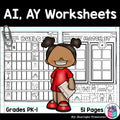 Vowel Pairs AI, AY Worksheets and Activities for Early Readers